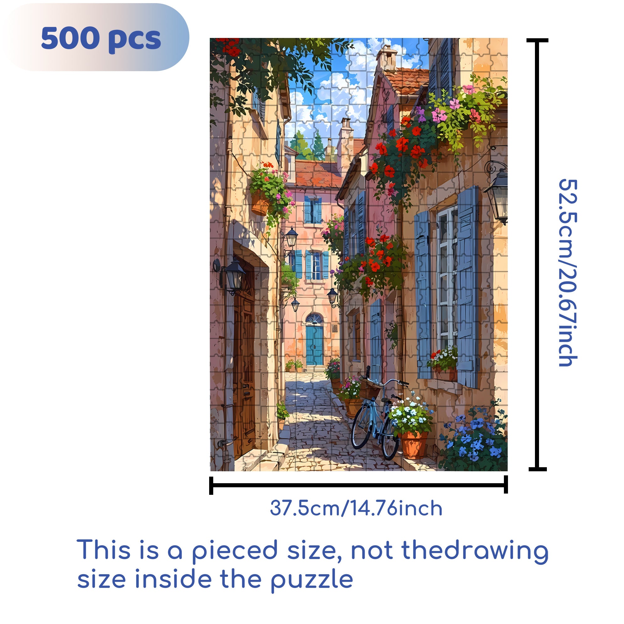 Quiet Town 500pcs/1000pcs Jigsaw Puzzle, Scratch-Resistant, Interactive Family Game & Brain-Boosting DIY Decor, Perfect for Halloween, Christmas & New Year Gifts, Family Puzzle Game