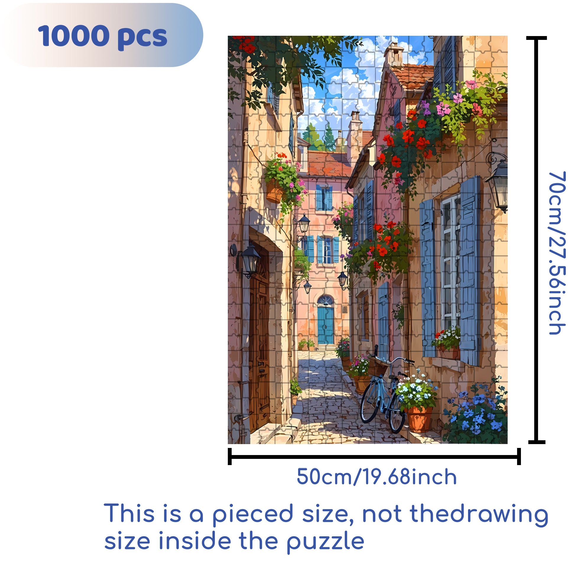 Quiet Town 500pcs/1000pcs Jigsaw Puzzle, Scratch-Resistant, Interactive Family Game & Brain-Boosting DIY Decor, Perfect for Halloween, Christmas & New Year Gifts, Family Puzzle Game