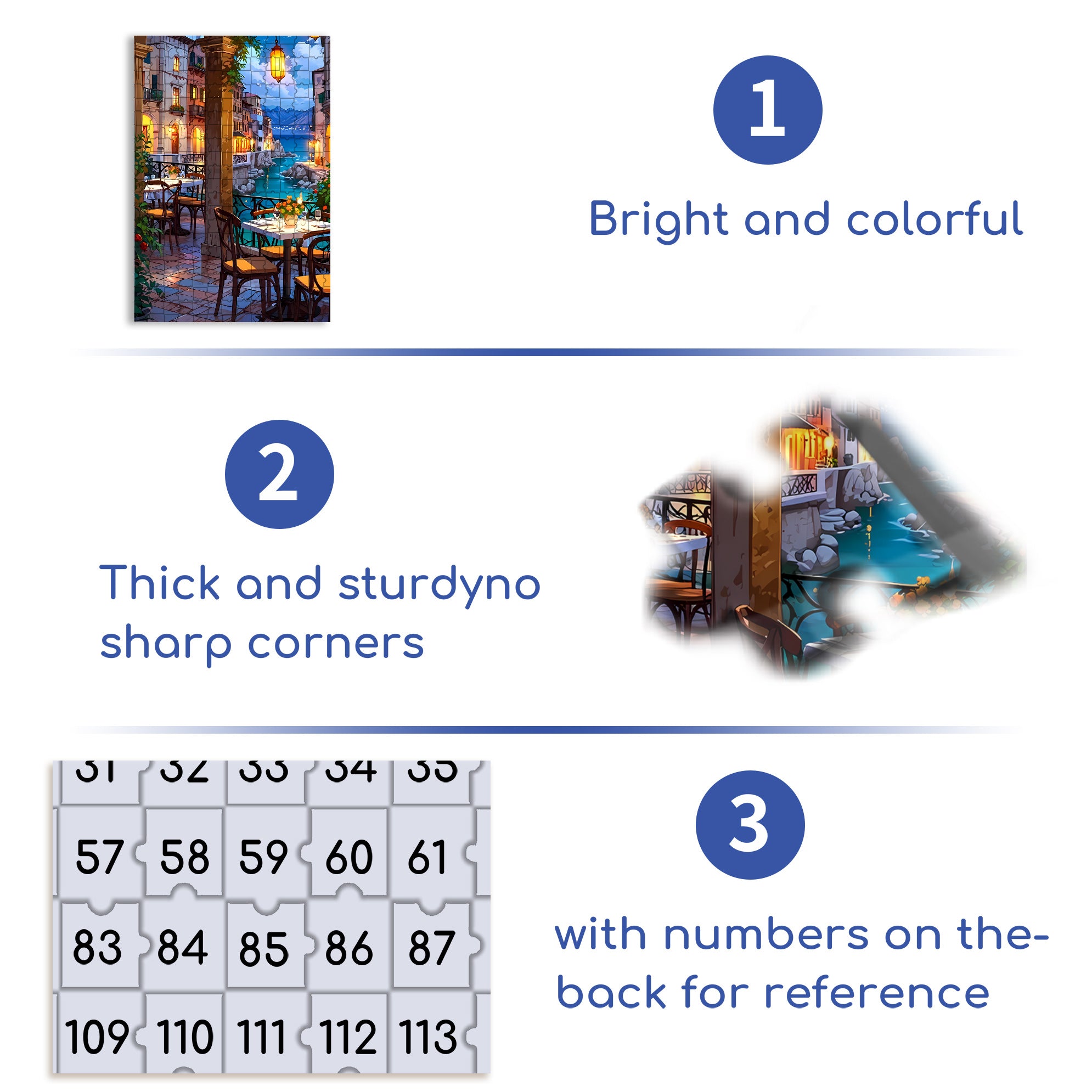 Romantic Restaurants 500pcs/1000pcs Jigsaw Puzzle, Scratch-Resistant, Interactive Family Game & Brain-Boosting DIY Decor, Perfect for Halloween, Christmas & New Year Gifts, Family Puzzle Game