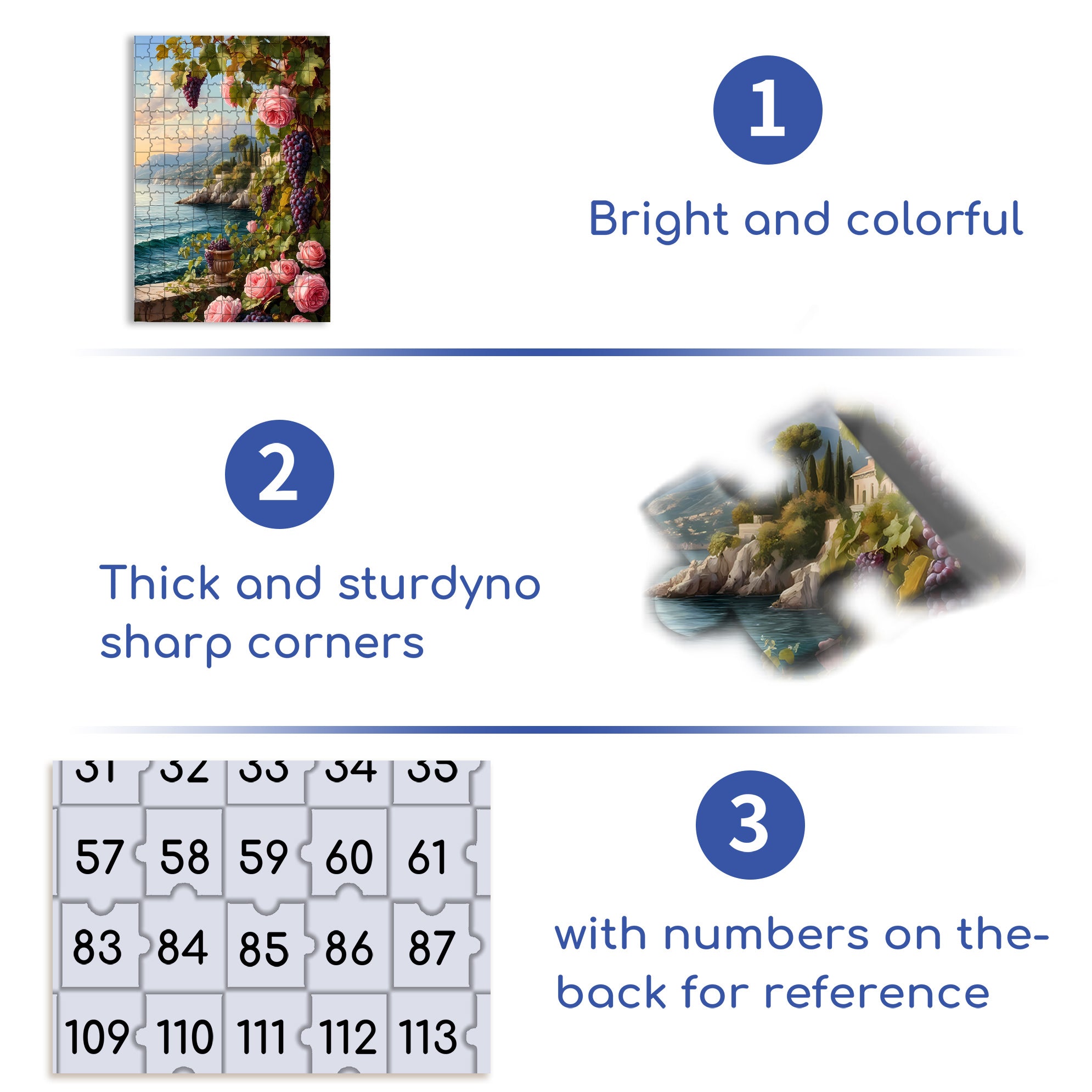 Roses and Grapes 500pcs/1000pcs Jigsaw Puzzle, Scratch-Resistant, Interactive Family Game & Brain-Boosting DIY Decor, Perfect for Halloween, Christmas & New Year Gifts, Family Puzzle Game