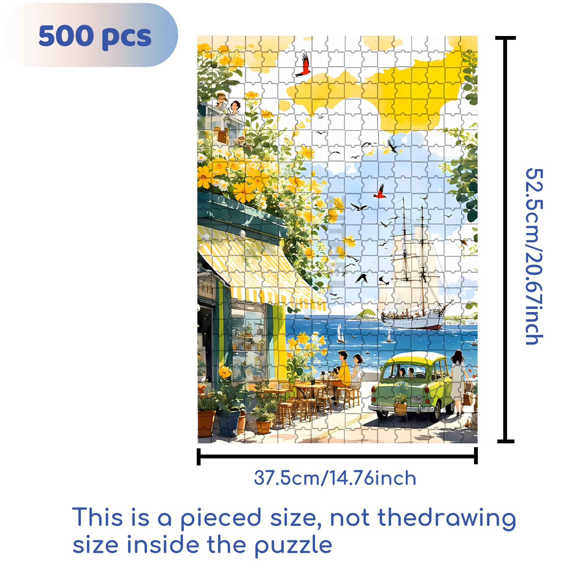 Set Sail 500pcs/1000pcs Jigsaw Puzzle, Scratch-Resistant, Interactive Family Game & Brain-Boosting DIY Decor, Perfect for Halloween, Christmas & New Year Gifts, Family Puzzle Game