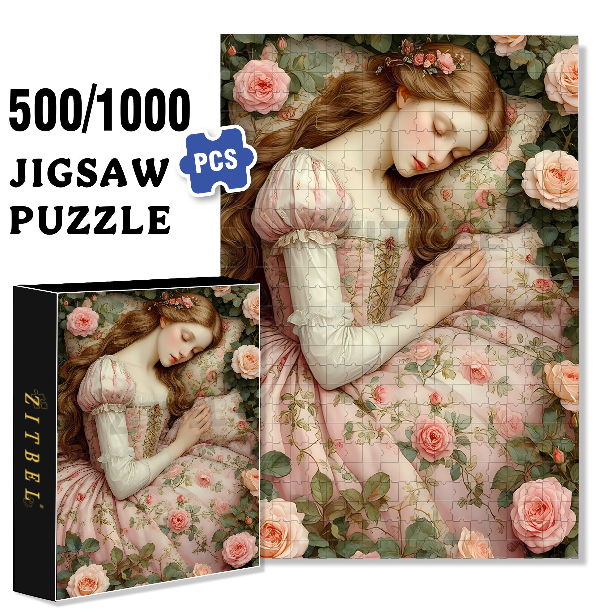 Sleeping Beauty 500pcs/1000pcs Jigsaw Puzzle, Scratch-Resistant, Interactive Family Game & Brain-Boosting DIY Decor, Perfect for Halloween, Christmas & New Year Gifts, Family Puzzle Game