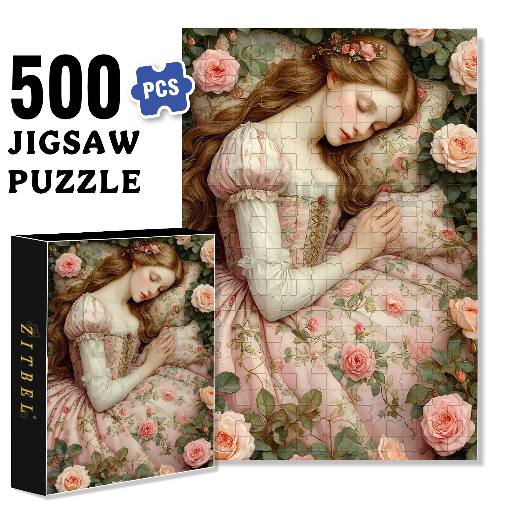 Sleeping Beauty 500pcs/1000pcs Jigsaw Puzzle, Scratch-Resistant, Interactive Family Game & Brain-Boosting DIY Decor, Perfect for Halloween, Christmas & New Year Gifts, Family Puzzle Game