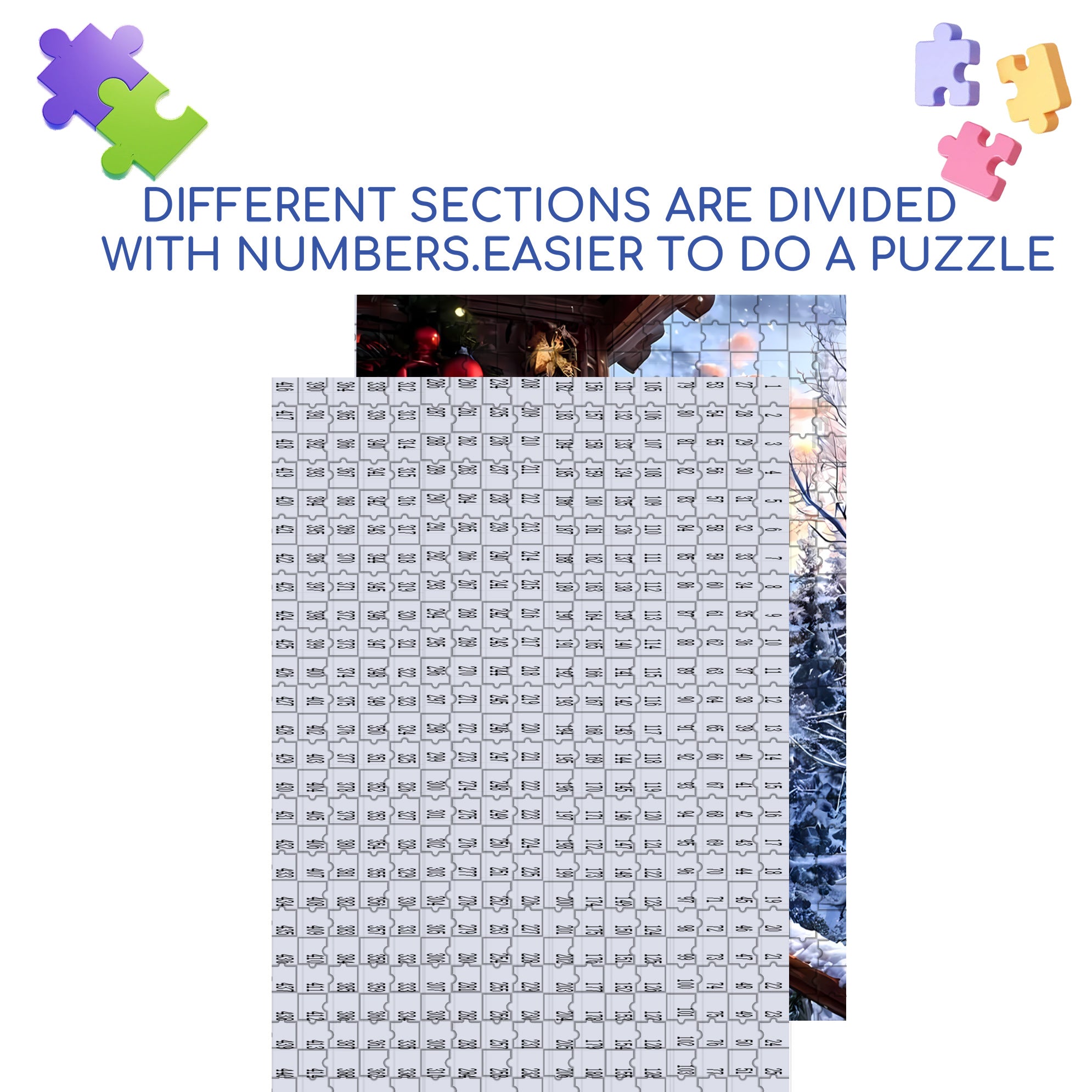 Snow Scene 500pcs/1000pcs Jigsaw Puzzle, Scratch-Resistant, Interactive Family Game & Brain-Boosting DIY Decor, Perfect for Halloween, Christmas & New Year Gifts, Family Puzzle Game