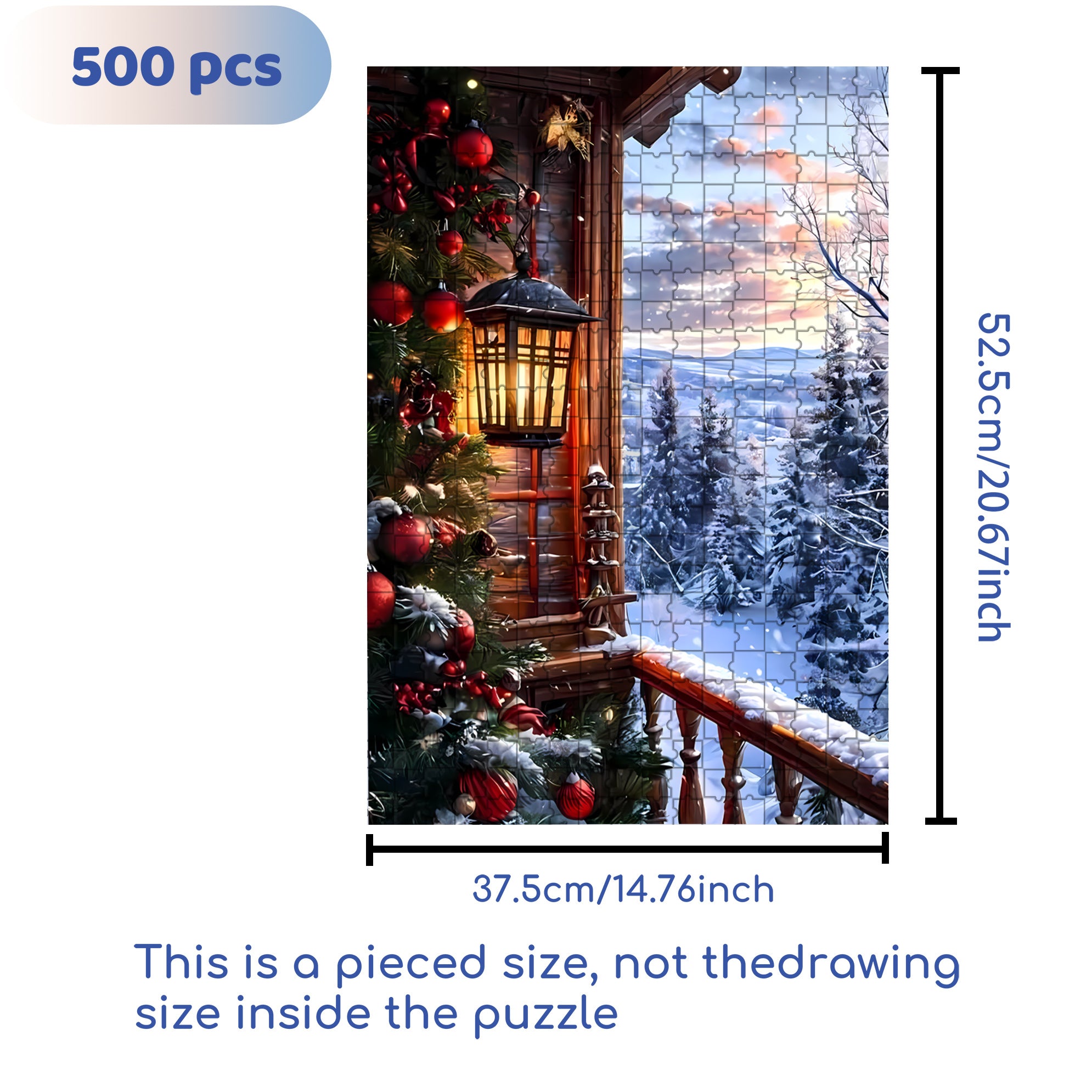 Snow Scene 500pcs/1000pcs Jigsaw Puzzle, Scratch-Resistant, Interactive Family Game & Brain-Boosting DIY Decor, Perfect for Halloween, Christmas & New Year Gifts, Family Puzzle Game