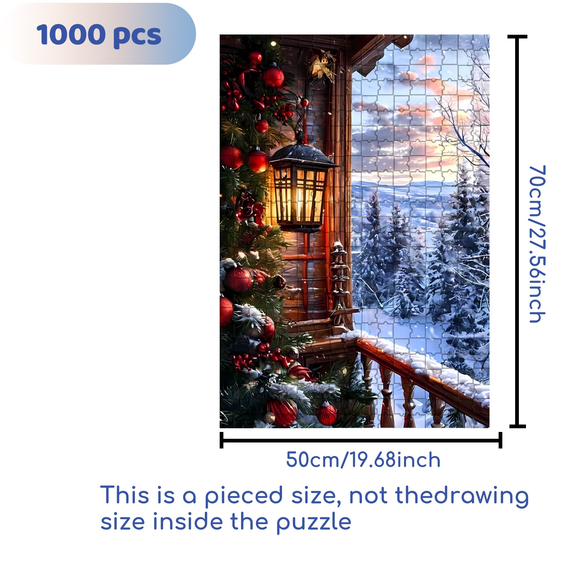 Snow Scene 500pcs/1000pcs Jigsaw Puzzle, Scratch-Resistant, Interactive Family Game & Brain-Boosting DIY Decor, Perfect for Halloween, Christmas & New Year Gifts, Family Puzzle Game