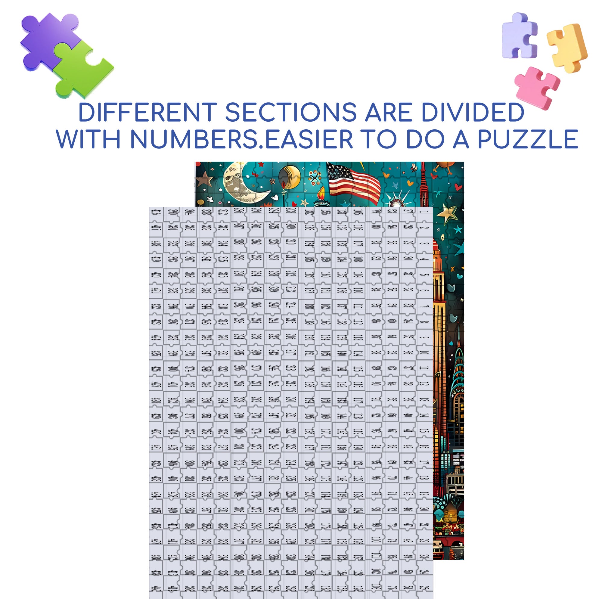 Statue of Liberty 500pcs/1000pcs Jigsaw Puzzle, Scratch-Resistant, Interactive Family Game & Brain-Boosting DIY Decor, Perfect for Halloween, Christmas & New Year Gifts, Family Puzzle Game