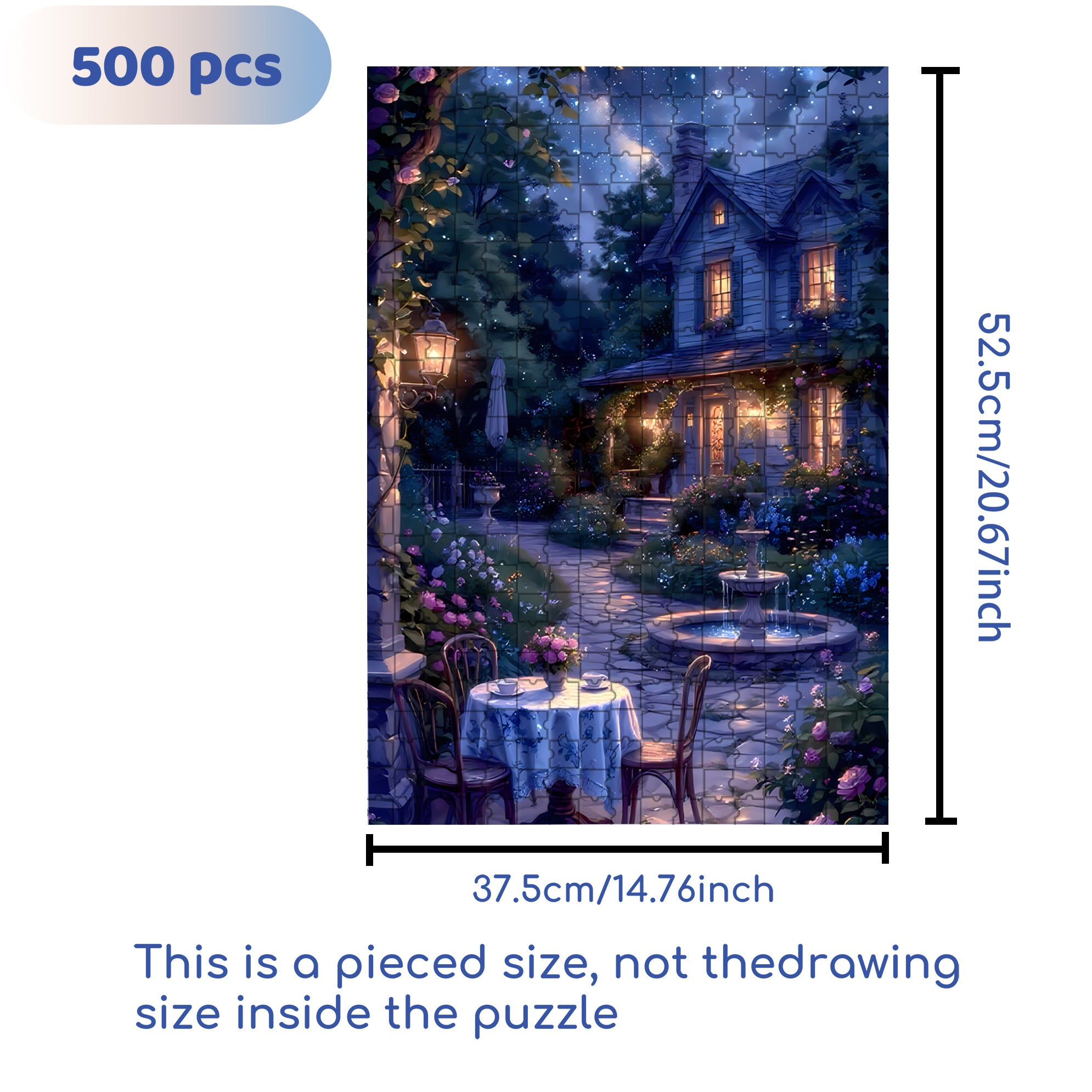 Summer Night 500pcs/1000pcs Jigsaw Puzzle, Scratch-Resistant, Interactive Family Game & Brain-Boosting DIY Decor, Perfect for Halloween, Christmas & New Year Gifts, Family Puzzle Game