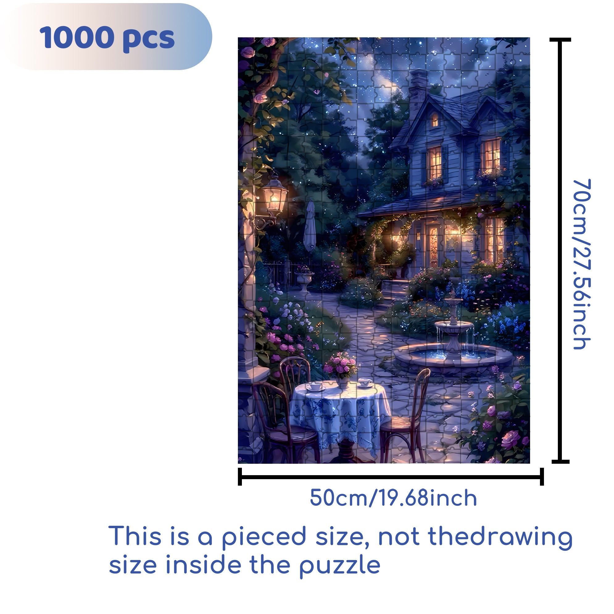 Summer Night 500pcs/1000pcs Jigsaw Puzzle, Scratch-Resistant, Interactive Family Game & Brain-Boosting DIY Decor, Perfect for Halloween, Christmas & New Year Gifts, Family Puzzle Game