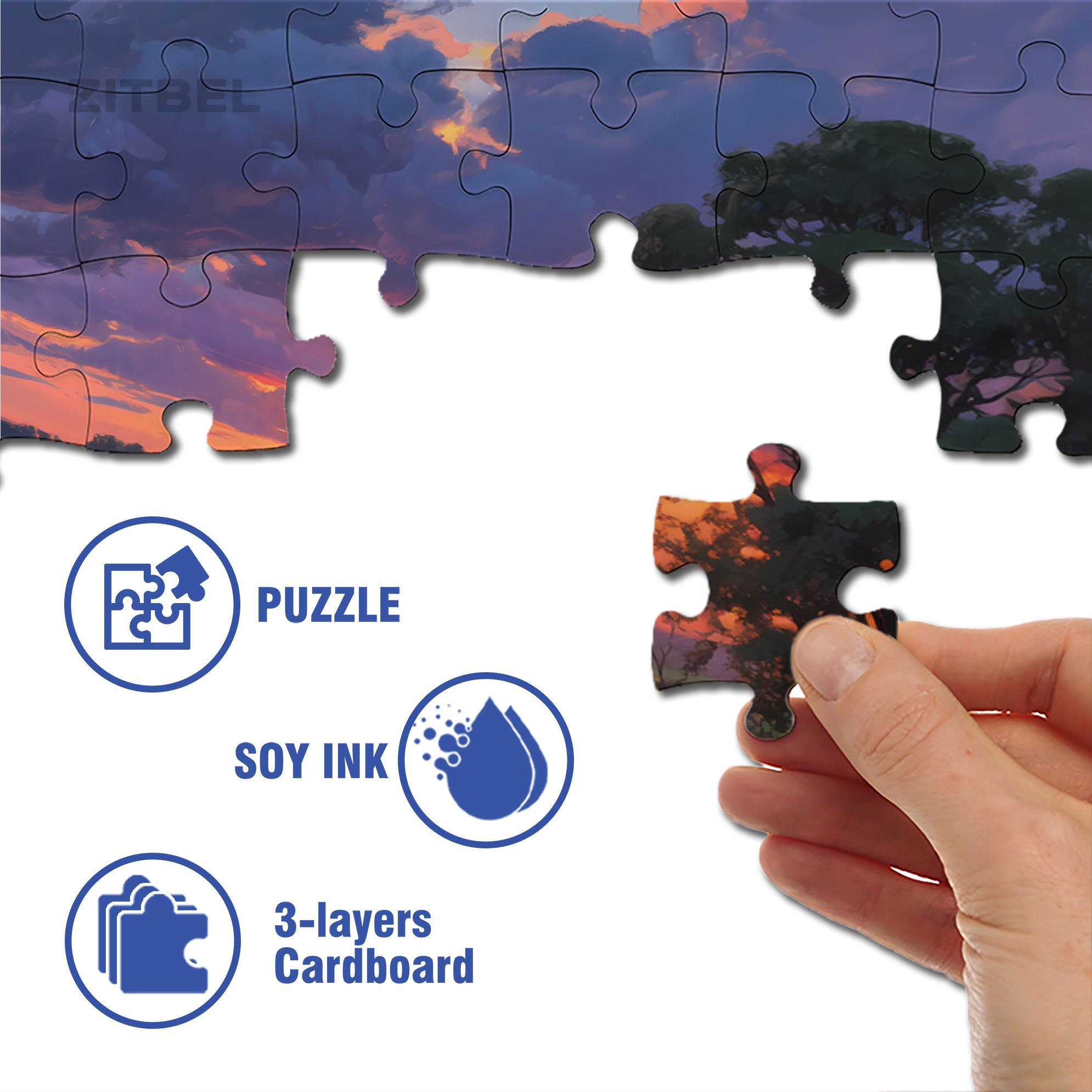 Summer Sunset 500pcs/1000pcs Jigsaw Puzzle, Scratch-Resistant, Interactive Family Game & Brain-Boosting DIY Decor, Perfect for Halloween, Christmas & New Year Gifts, Family Puzzle Game