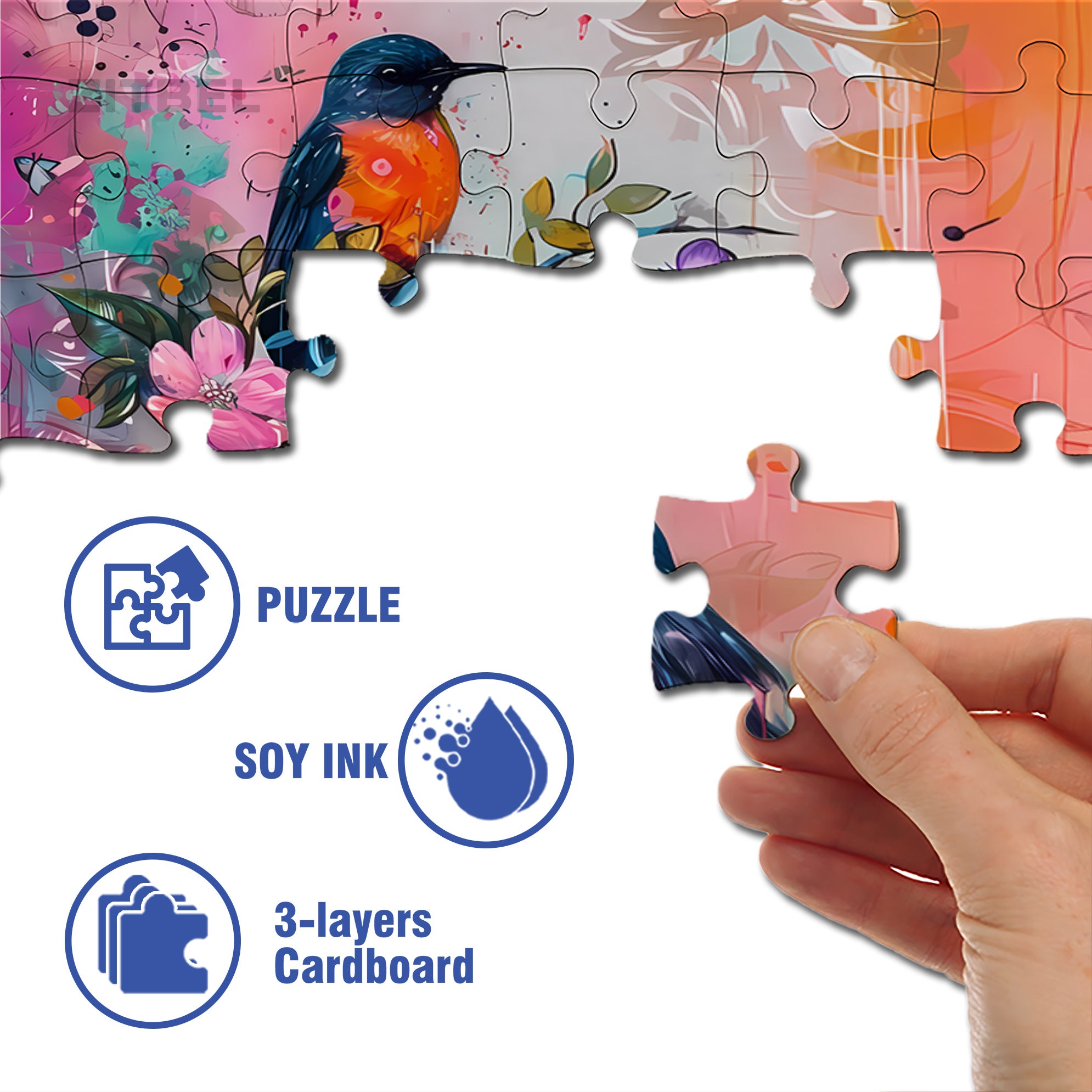 Three Birds 500pcs/1000pcs Jigsaw Puzzle, Scratch-Resistant, Interactive Family Game & Brain-Boosting DIY Decor, Perfect for Halloween, Christmas & New Year Gifts, Family Puzzle Game