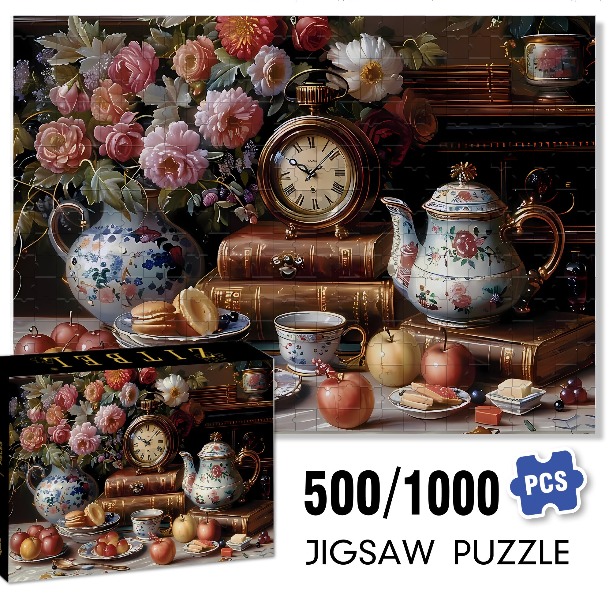 Artcorvibes 500pcs/1000pcs Jigsaw Puzzle, Scratch-Resistant, Interactive Family Game & Brain-Boosting DIY Decor, Perfect for Halloween, Christmas & New Year Gifts, Family Puzzle Game