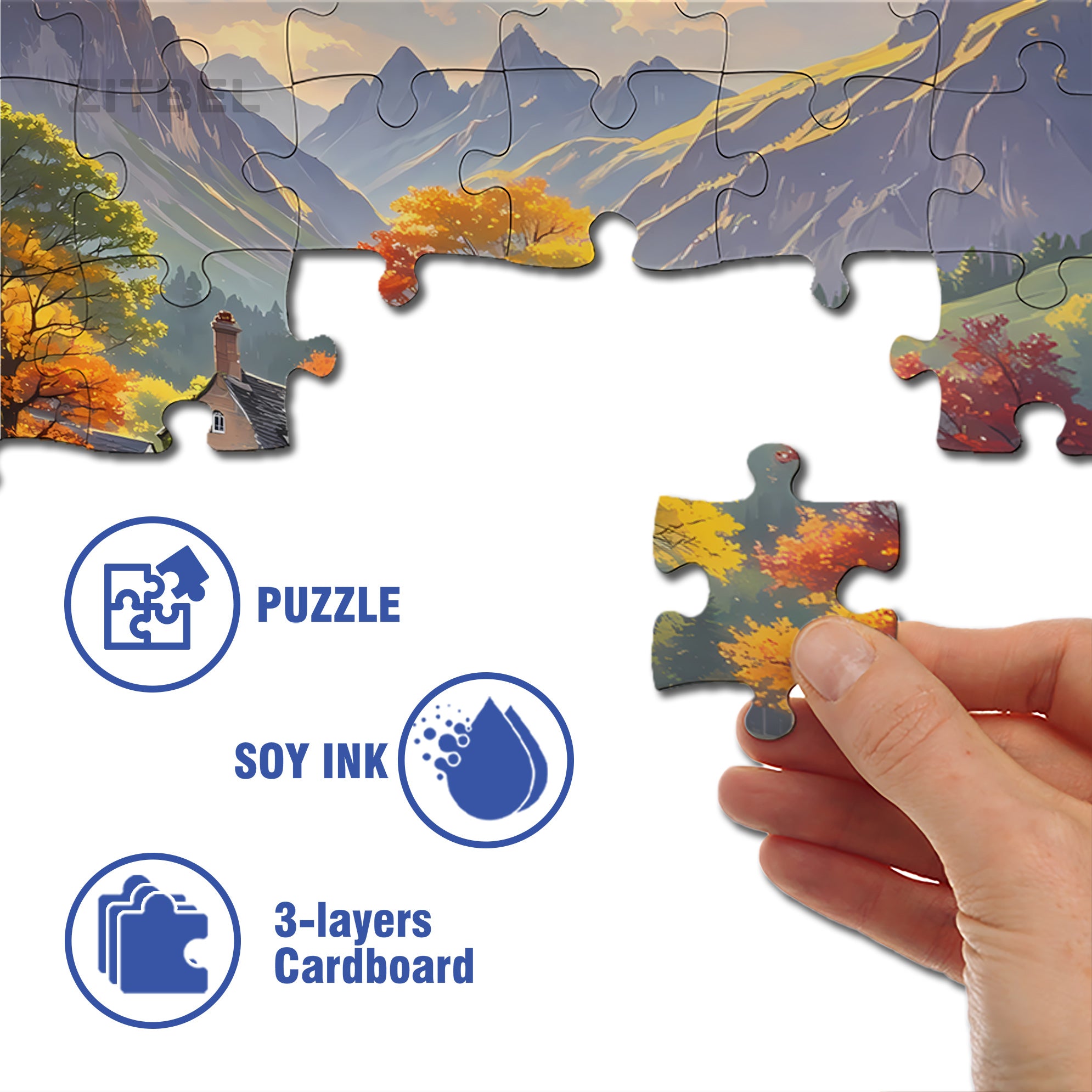 Autumn Colors 500pcs/1000pcs Jigsaw Puzzle, Scratch-Resistant, Interactive Family Game & Brain-Boosting DIY Decor, Perfect for Halloween, Christmas & New Year Gifts, Family Puzzle Game