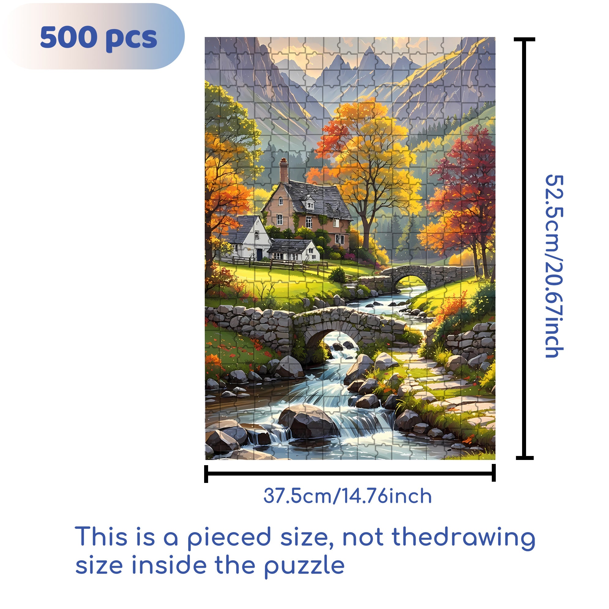 Autumn Colors 500pcs/1000pcs Jigsaw Puzzle, Scratch-Resistant, Interactive Family Game & Brain-Boosting DIY Decor, Perfect for Halloween, Christmas & New Year Gifts, Family Puzzle Game