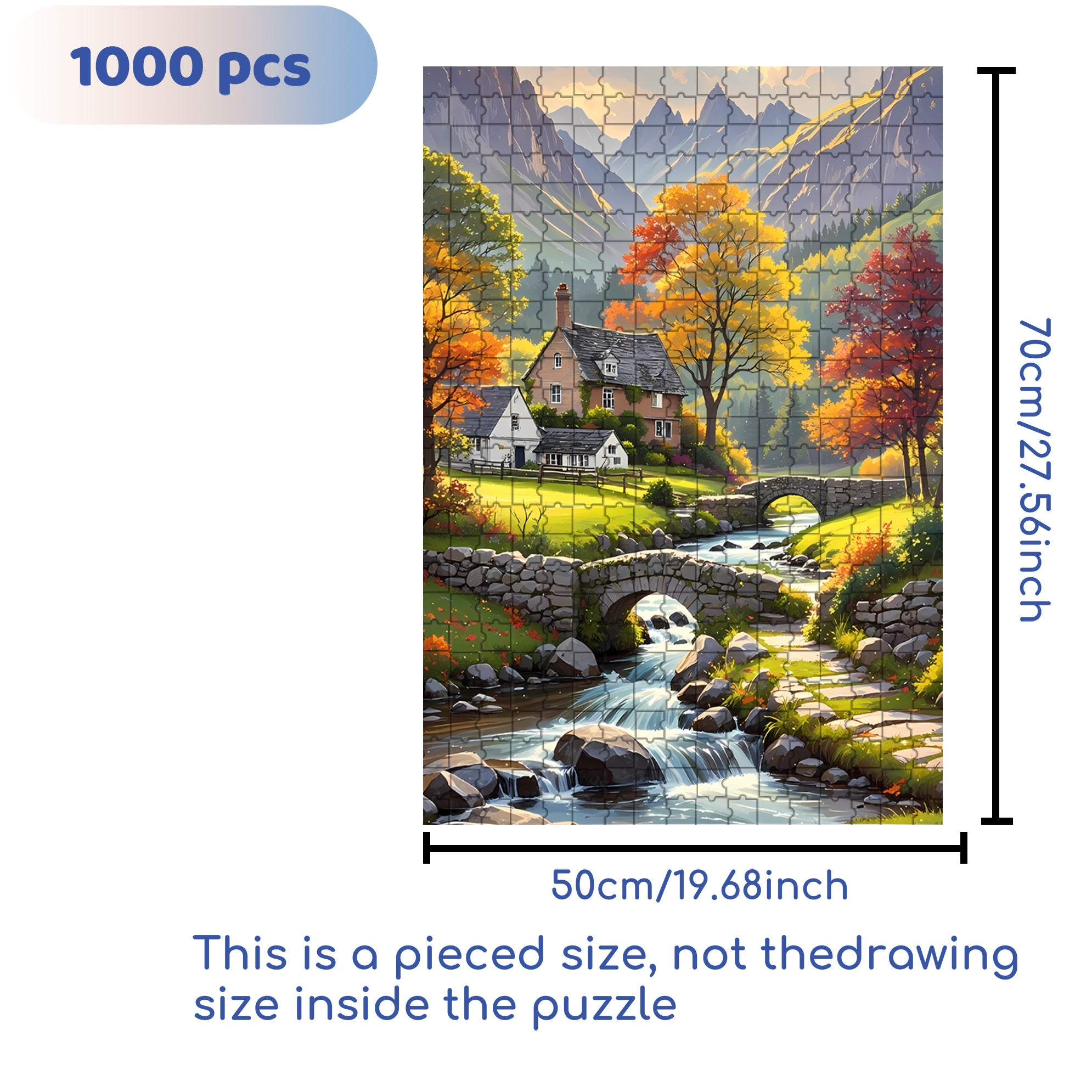 Autumn Colors 500pcs/1000pcs Jigsaw Puzzle, Scratch-Resistant, Interactive Family Game & Brain-Boosting DIY Decor, Perfect for Halloween, Christmas & New Year Gifts, Family Puzzle Game