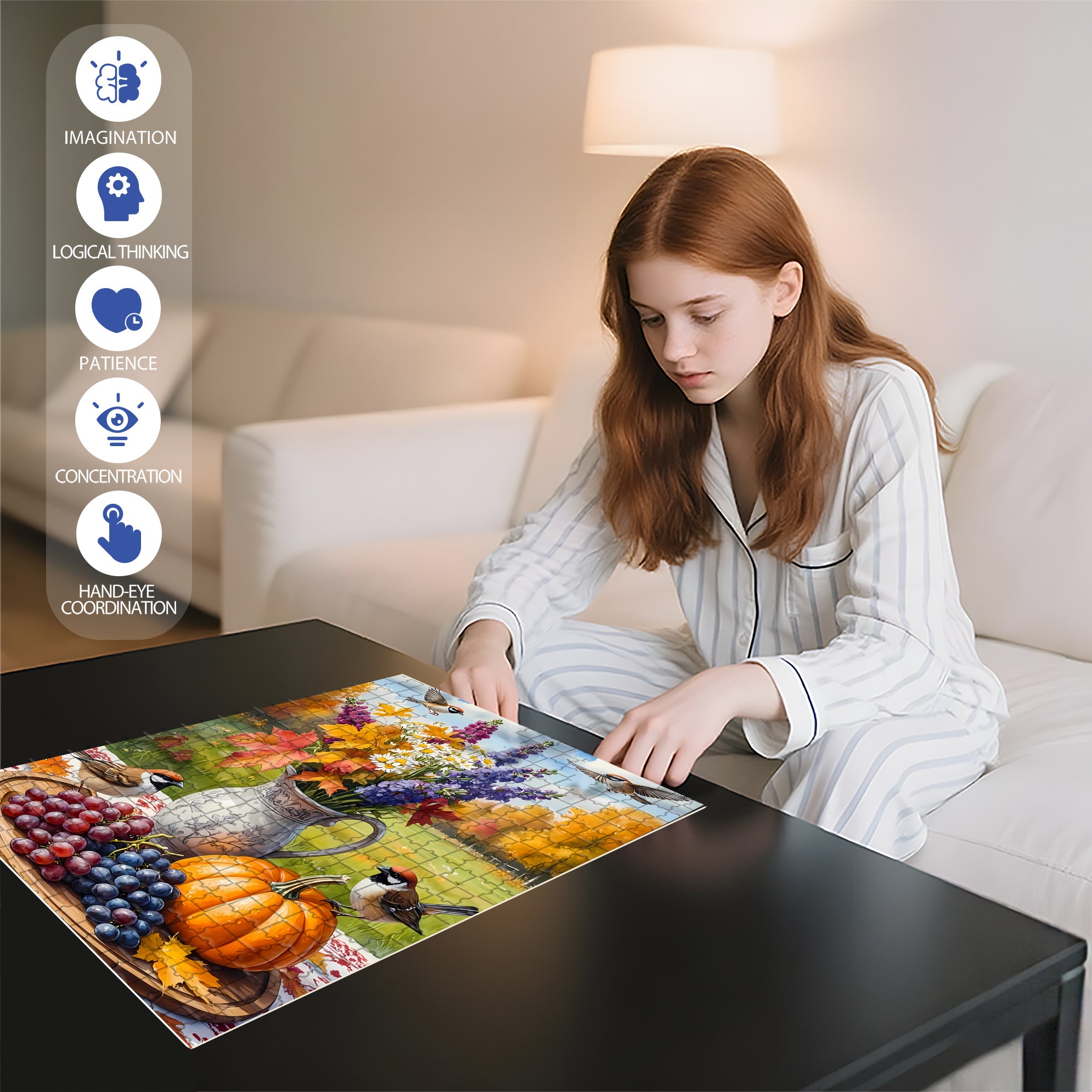 Autumn Weather 500pcs/1000pcs Jigsaw Puzzle, Scratch-Resistant, Interactive Family Game & Brain-Boosting DIY Decor, Perfect for Halloween, Christmas & New Year Gifts, Family Puzzle Game