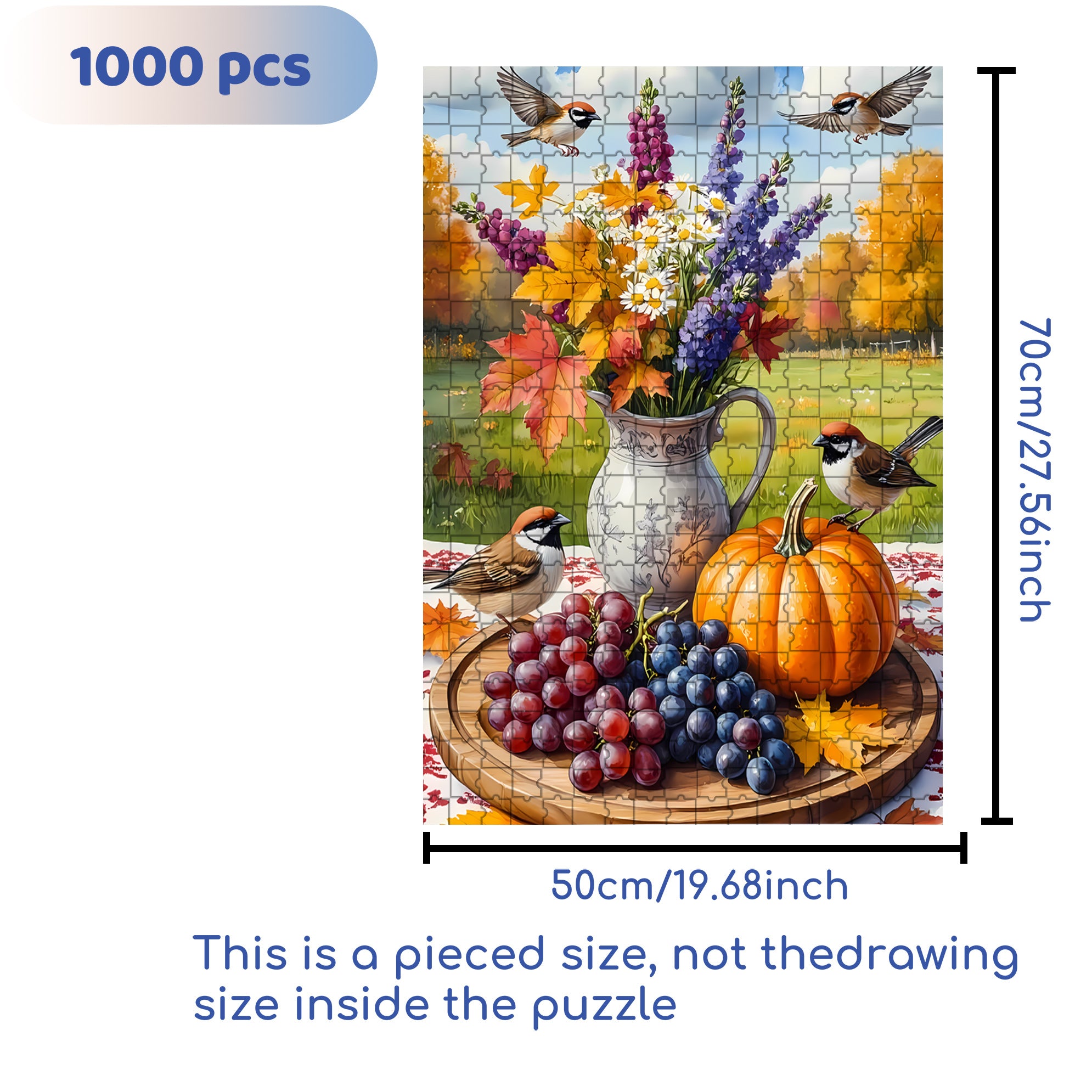 Autumn Weather 500pcs/1000pcs Jigsaw Puzzle, Scratch-Resistant, Interactive Family Game & Brain-Boosting DIY Decor, Perfect for Halloween, Christmas & New Year Gifts, Family Puzzle Game