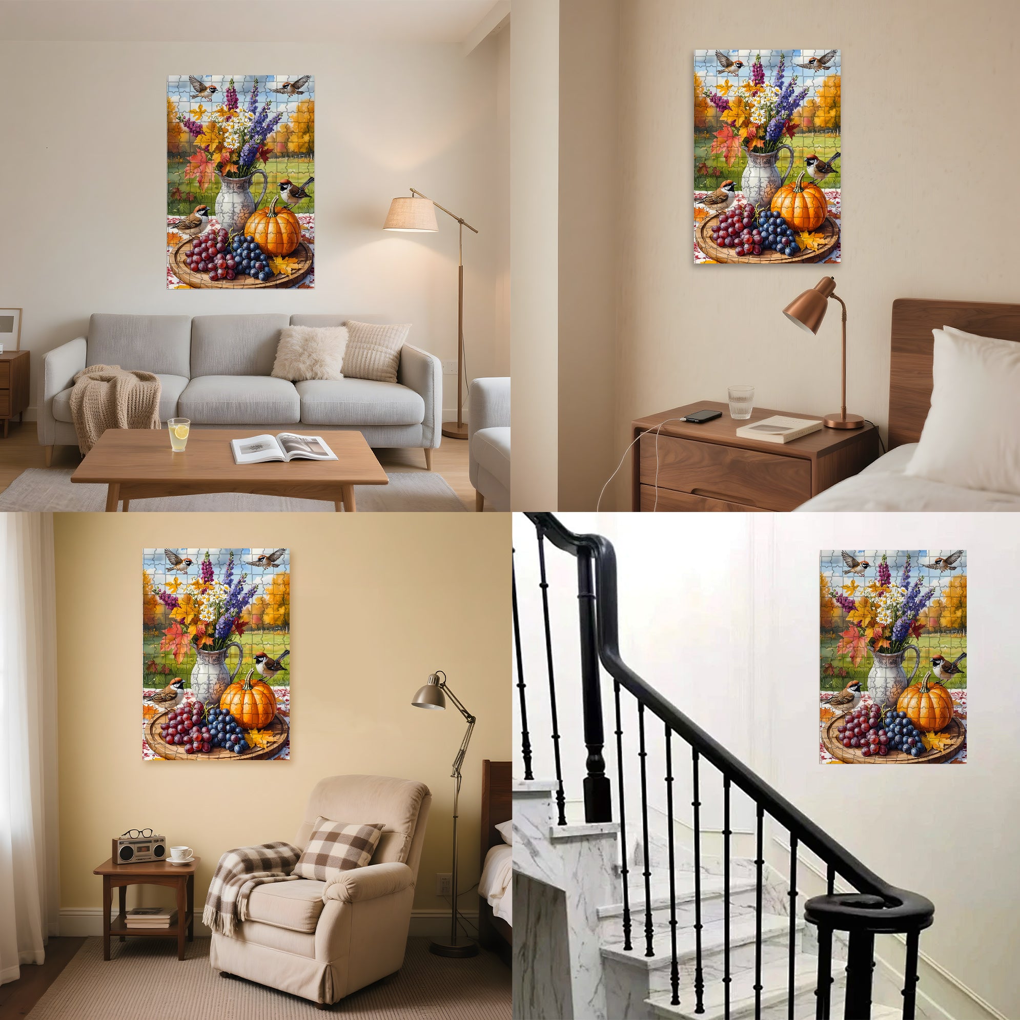Autumn Weather 500pcs/1000pcs Jigsaw Puzzle, Scratch-Resistant, Interactive Family Game & Brain-Boosting DIY Decor, Perfect for Halloween, Christmas & New Year Gifts, Family Puzzle Game