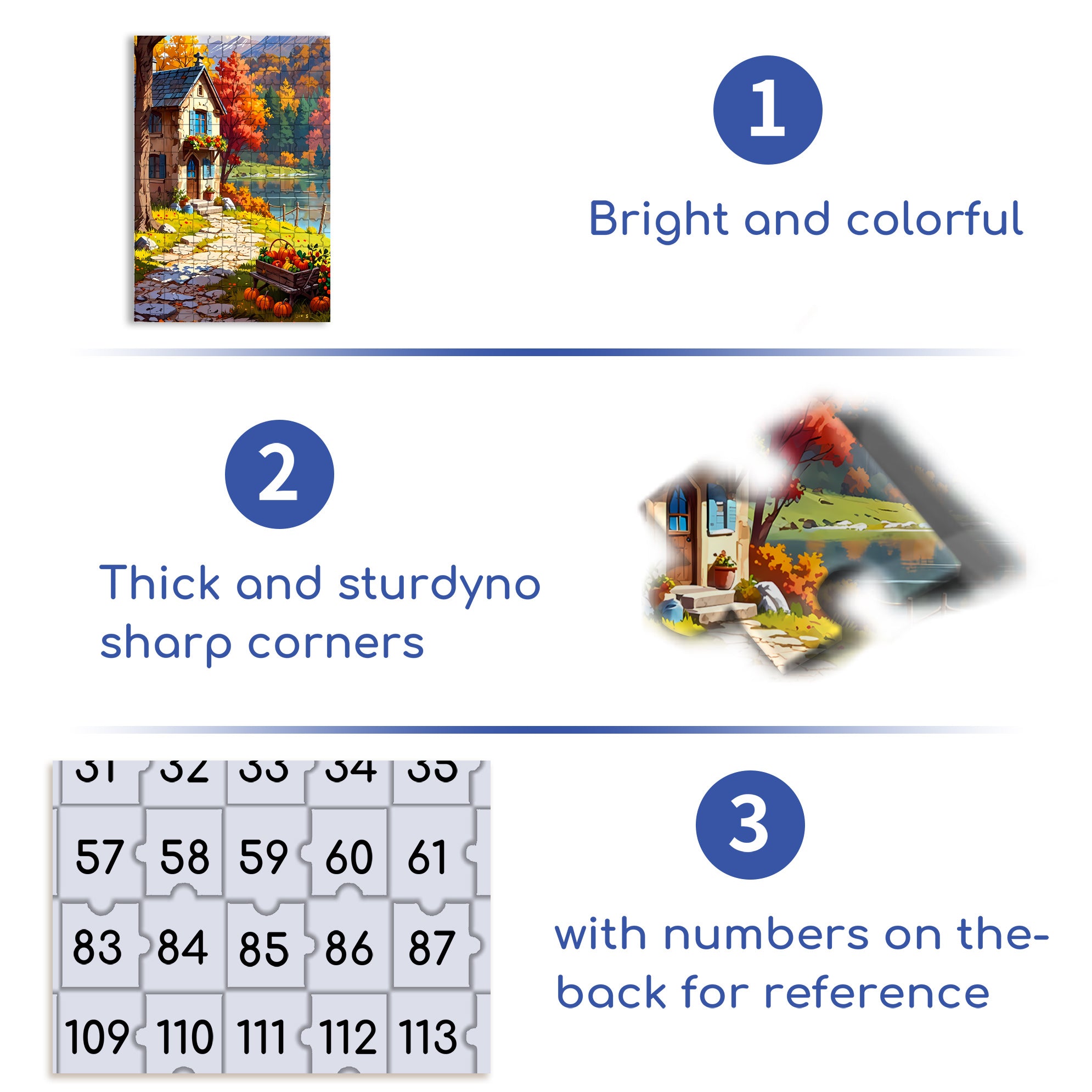 Autumnmood 500pcs/1000pcs Jigsaw Puzzle, Scratch-Resistant, Interactive Family Game & Brain-Boosting DIY Decor, Perfect for Halloween, Christmas & New Year Gifts, Family Puzzle Game