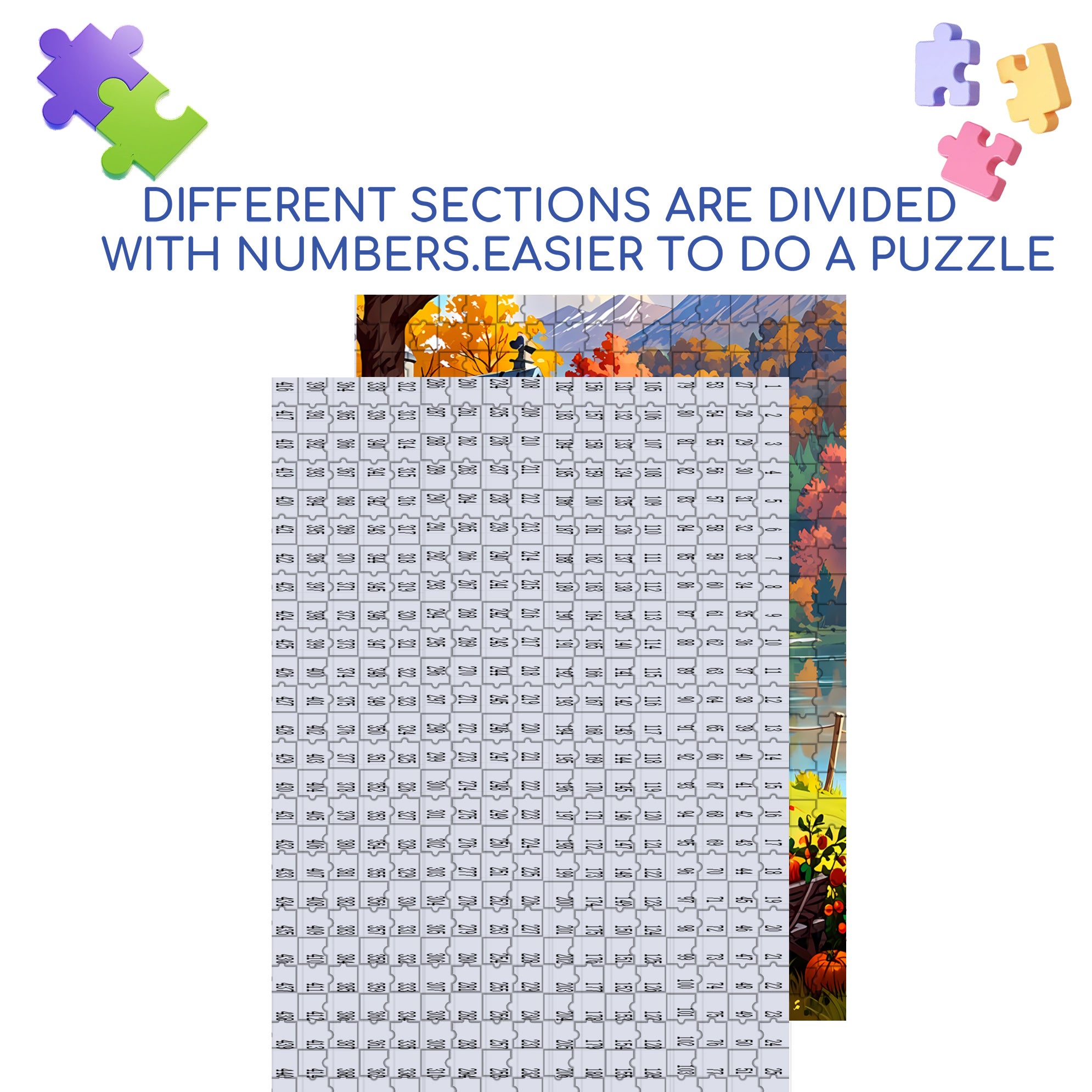Autumnmood 500pcs/1000pcs Jigsaw Puzzle, Scratch-Resistant, Interactive Family Game & Brain-Boosting DIY Decor, Perfect for Halloween, Christmas & New Year Gifts, Family Puzzle Game