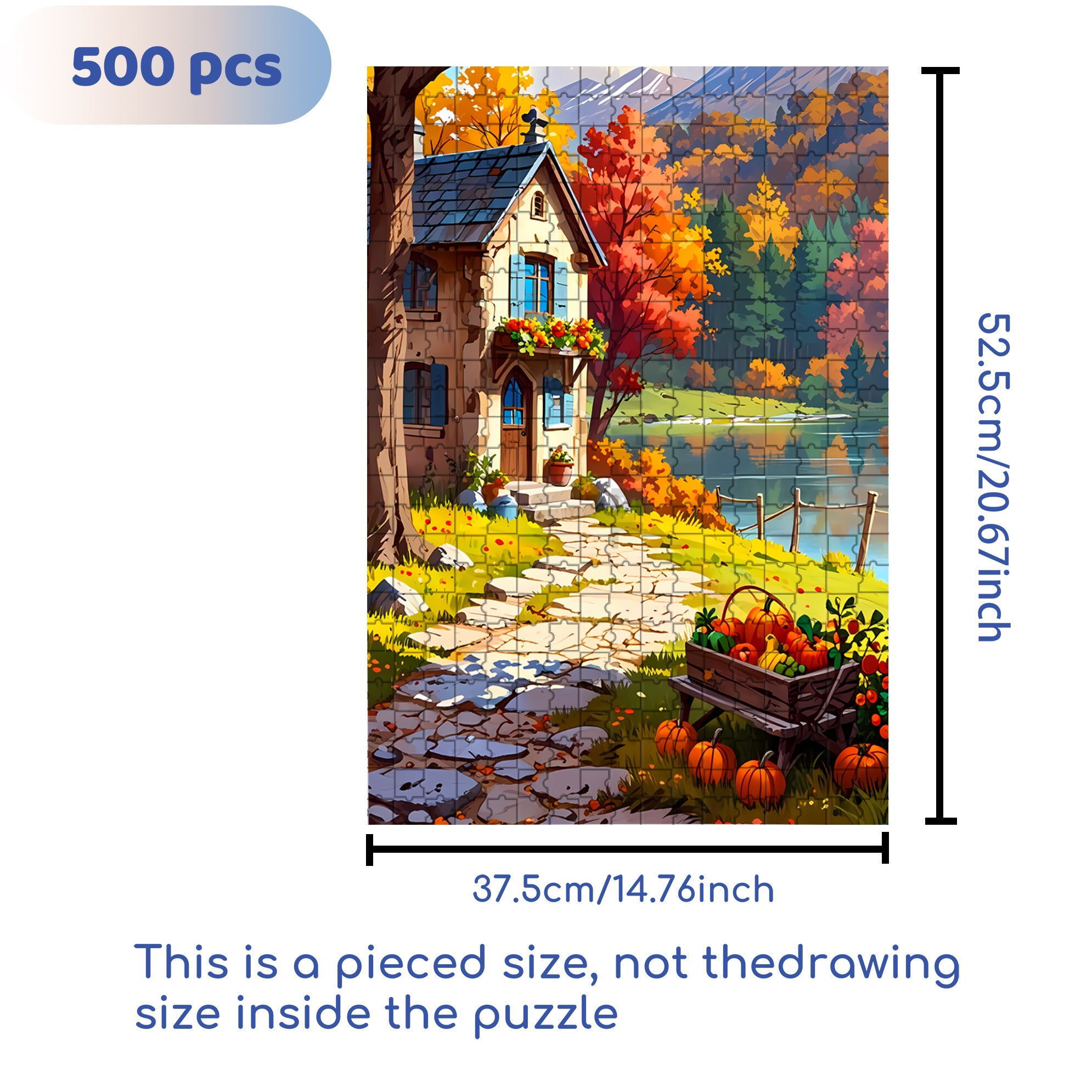Autumnmood 500pcs/1000pcs Jigsaw Puzzle, Scratch-Resistant, Interactive Family Game & Brain-Boosting DIY Decor, Perfect for Halloween, Christmas & New Year Gifts, Family Puzzle Game