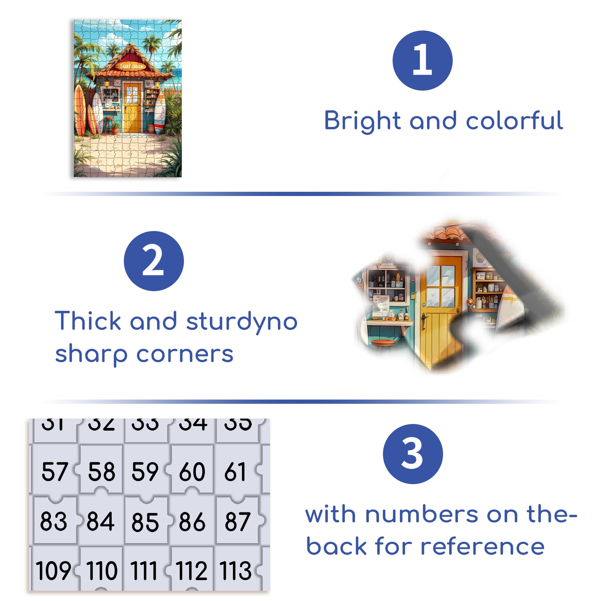 Beach House 500pcs/1000pcs Jigsaw Puzzle, Scratch-Resistant, Interactive Family Game & Brain-Boosting DIY Decor, Perfect for Halloween, Christmas & New Year Gifts, Family Puzzle Game