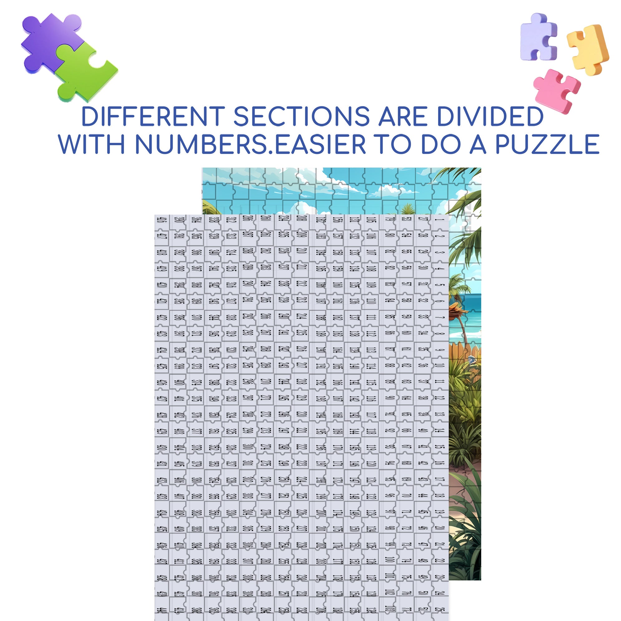 Beach House 500pcs/1000pcs Jigsaw Puzzle, Scratch-Resistant, Interactive Family Game & Brain-Boosting DIY Decor, Perfect for Halloween, Christmas & New Year Gifts, Family Puzzle Game