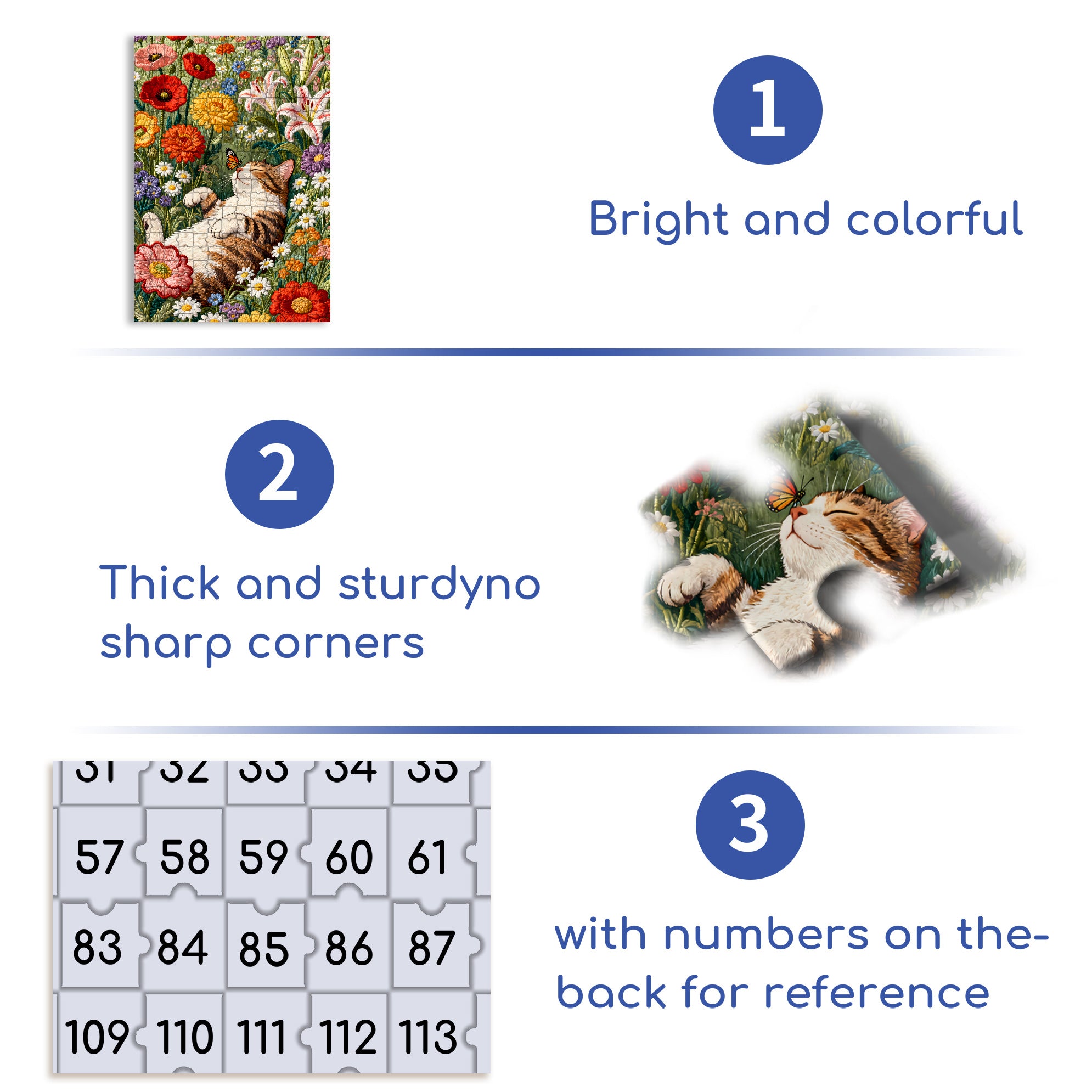 Butterfly and Cat 500pcs/1000pcs Jigsaw Puzzle, Scratch-Resistant, Interactive Family Game & Brain-Boosting DIY Decor, Perfect for Halloween, Christmas & New Year Gifts, Family Puzzle Game