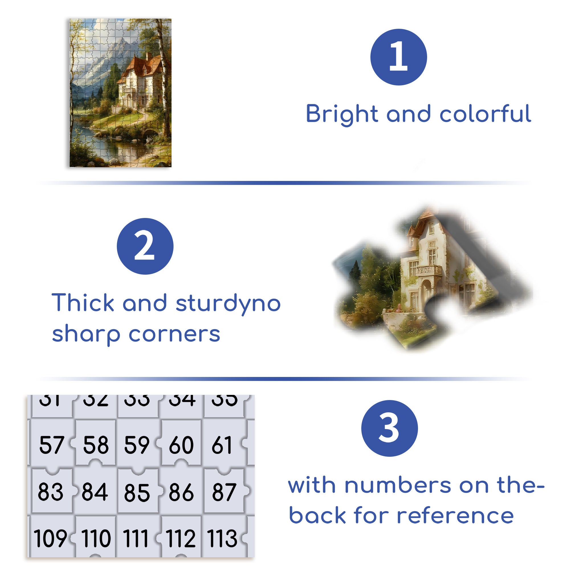 Calm Lake Surface 500pcs/1000pcs Jigsaw Puzzle, Scratch-Resistant, Interactive Family Game & Brain-Boosting DIY Decor, Perfect for Halloween, Christmas & New Year Gifts, Family Puzzle Game