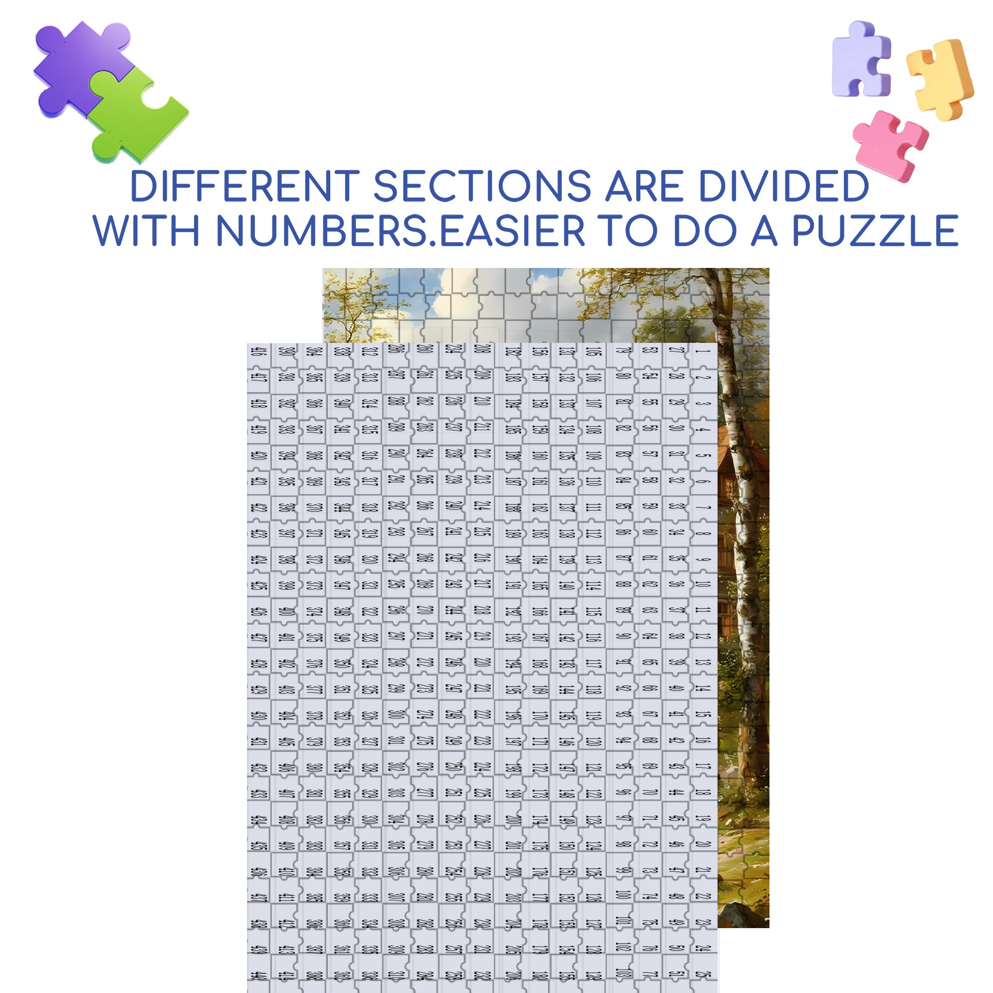 Calm Lake Surface 500pcs/1000pcs Jigsaw Puzzle, Scratch-Resistant, Interactive Family Game & Brain-Boosting DIY Decor, Perfect for Halloween, Christmas & New Year Gifts, Family Puzzle Game