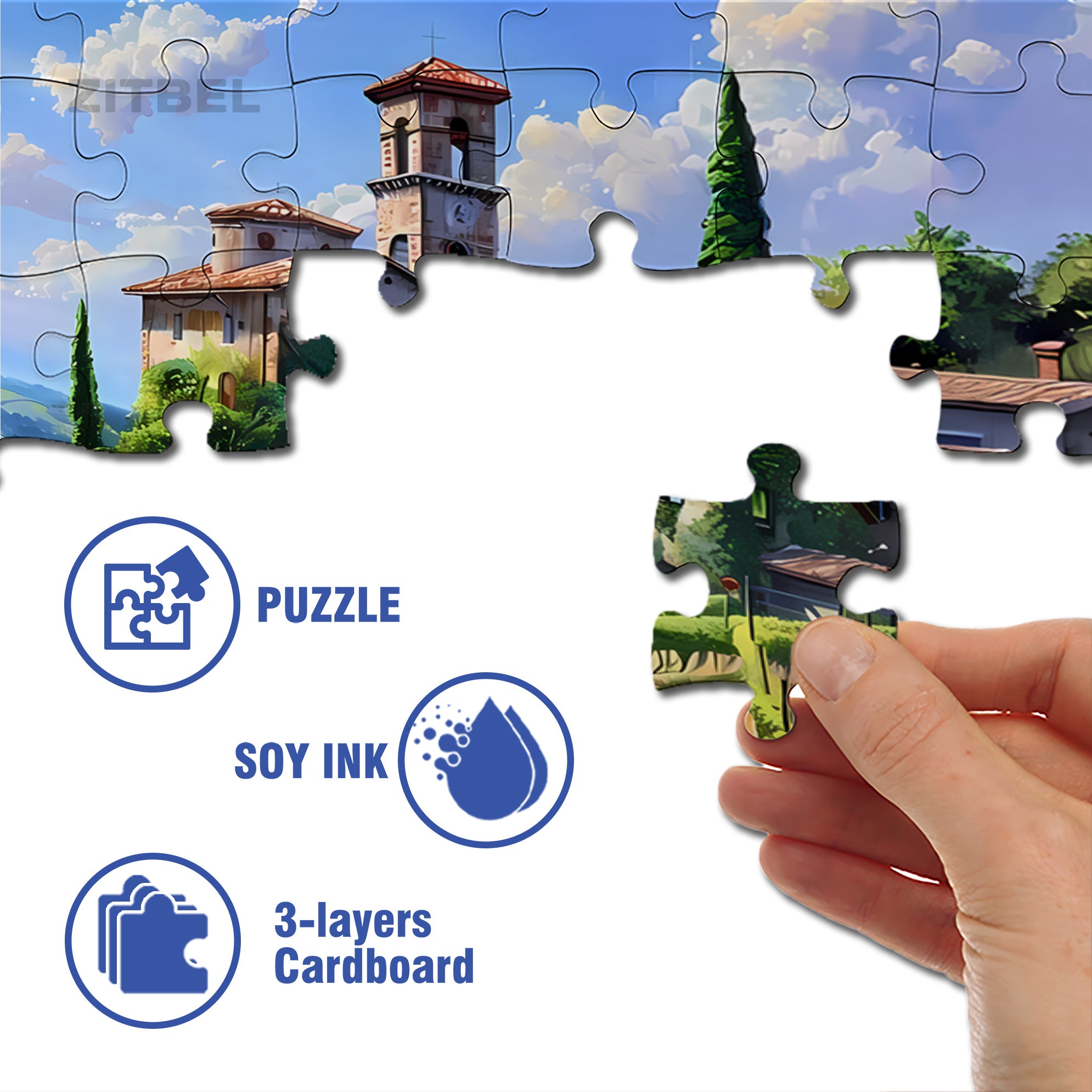 Chateau 500pcs/1000pcs Jigsaw Puzzle, Scratch-Resistant, Interactive Family Game & Brain-Boosting DIY Decor, Perfect for Halloween, Christmas & New Year Gifts, Family Puzzle Game