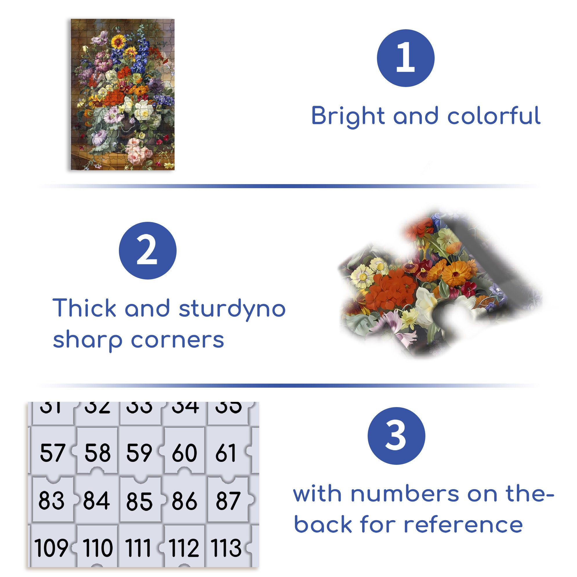 Clusters Of Flowers 500pcs/1000pcs Jigsaw Puzzle, Scratch-Resistant, Interactive Family Game & Brain-Boosting DIY Decor, Perfect for Halloween, Christmas & New Year Gifts, Family Puzzle Game