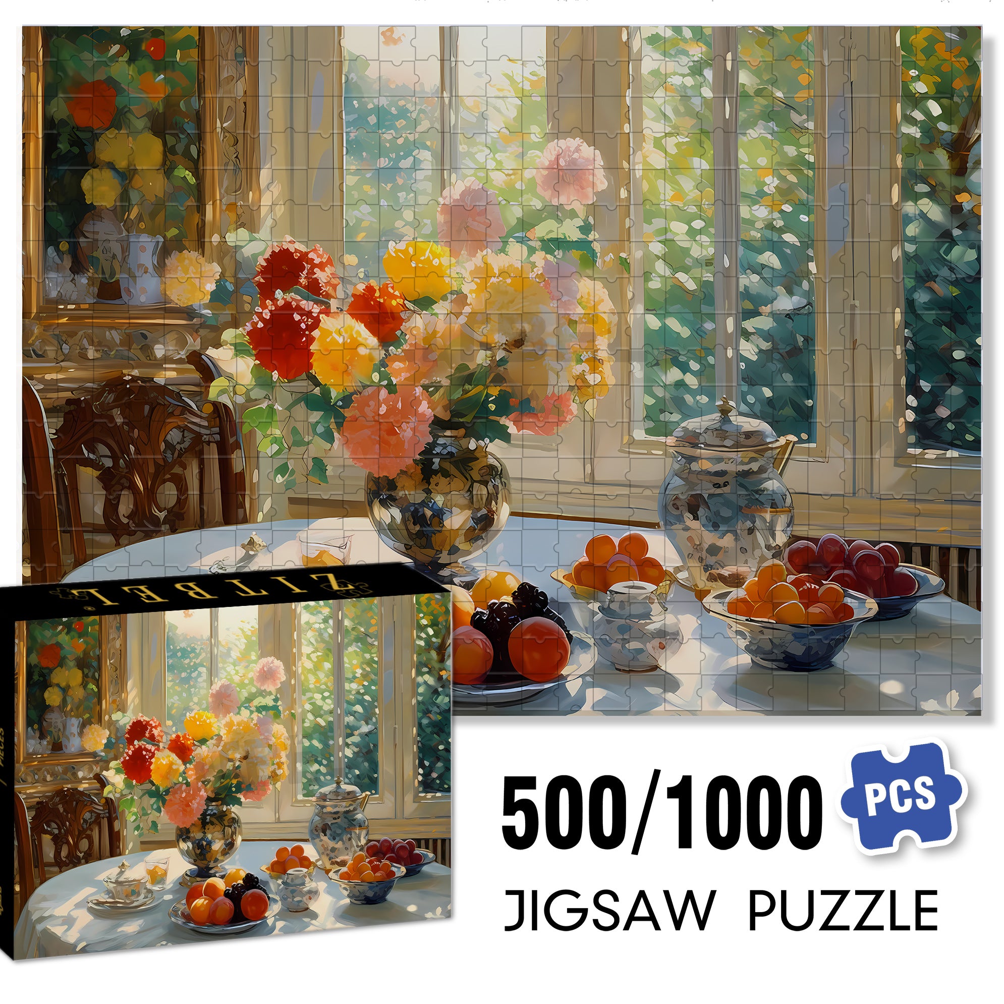 Colorful Awakening 500pcs/1000pcs Jigsaw Puzzle, Scratch-Resistant, Interactive Family Game & Brain-Boosting DIY Decor, Perfect for Halloween, Christmas & New Year Gifts, Family Puzzle Game