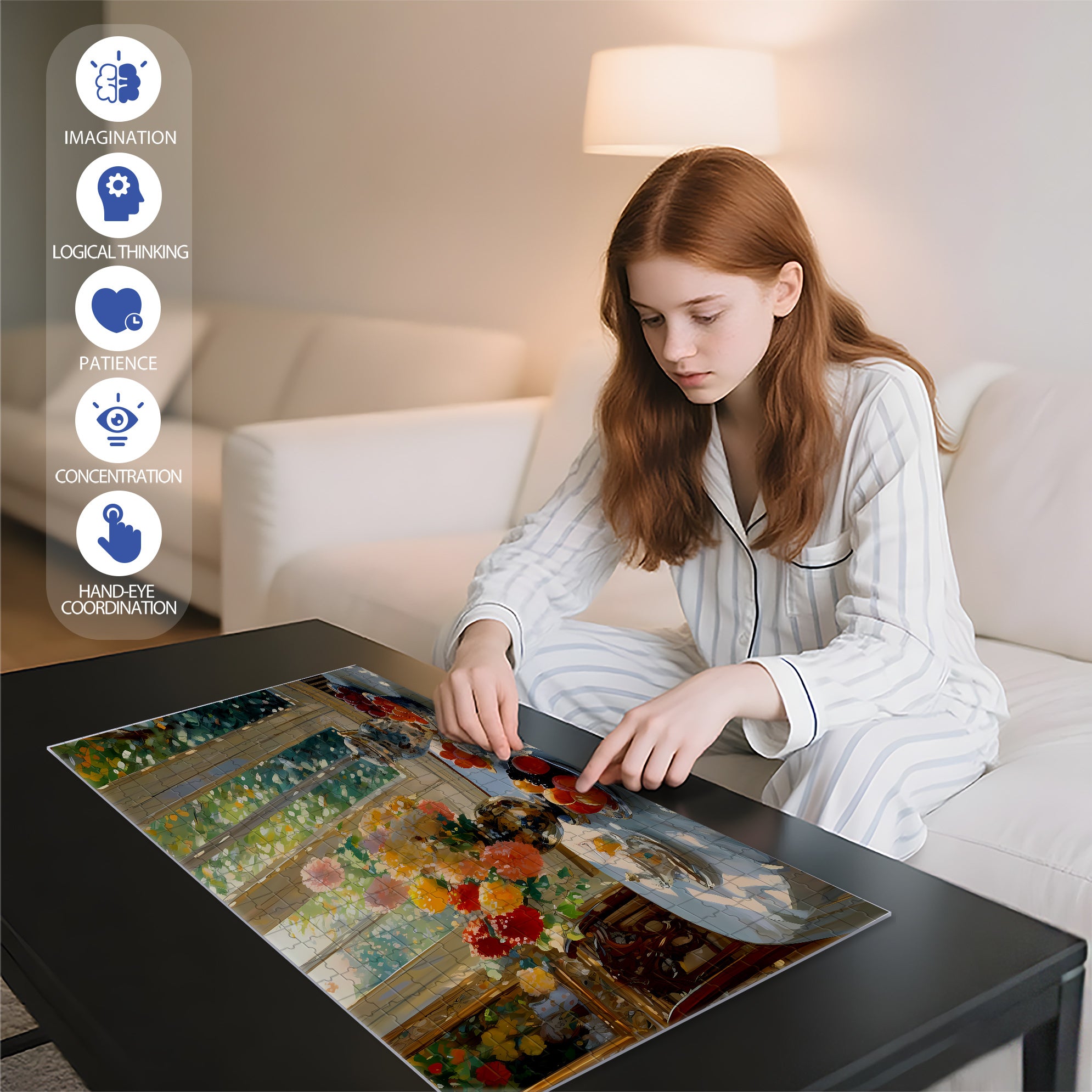 Colorful Awakening 500pcs/1000pcs Jigsaw Puzzle, Scratch-Resistant, Interactive Family Game & Brain-Boosting DIY Decor, Perfect for Halloween, Christmas & New Year Gifts, Family Puzzle Game