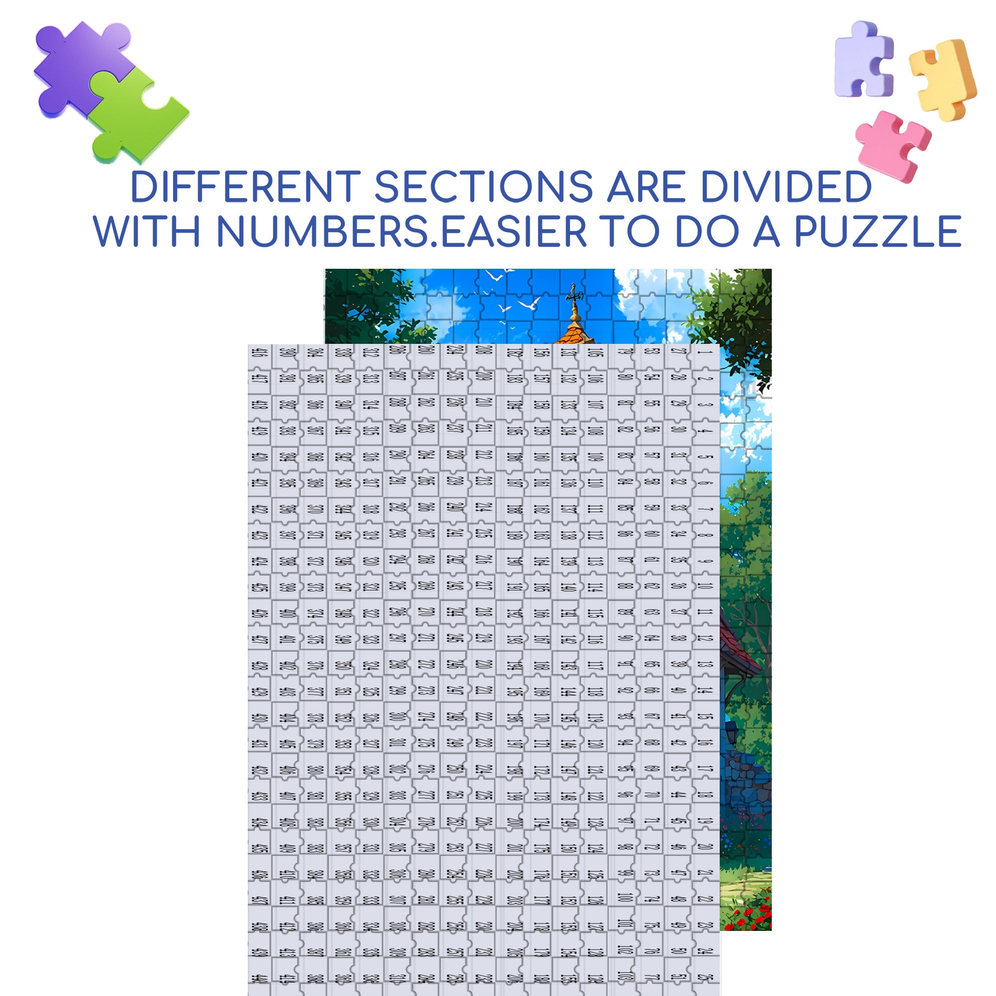 Cottages 500pcs/1000pcs Jigsaw Puzzle, Scratch-Resistant, Interactive Family Game & Brain-Boosting DIY Decor, Perfect for Halloween, Christmas & New Year Gifts, Family Puzzle Game