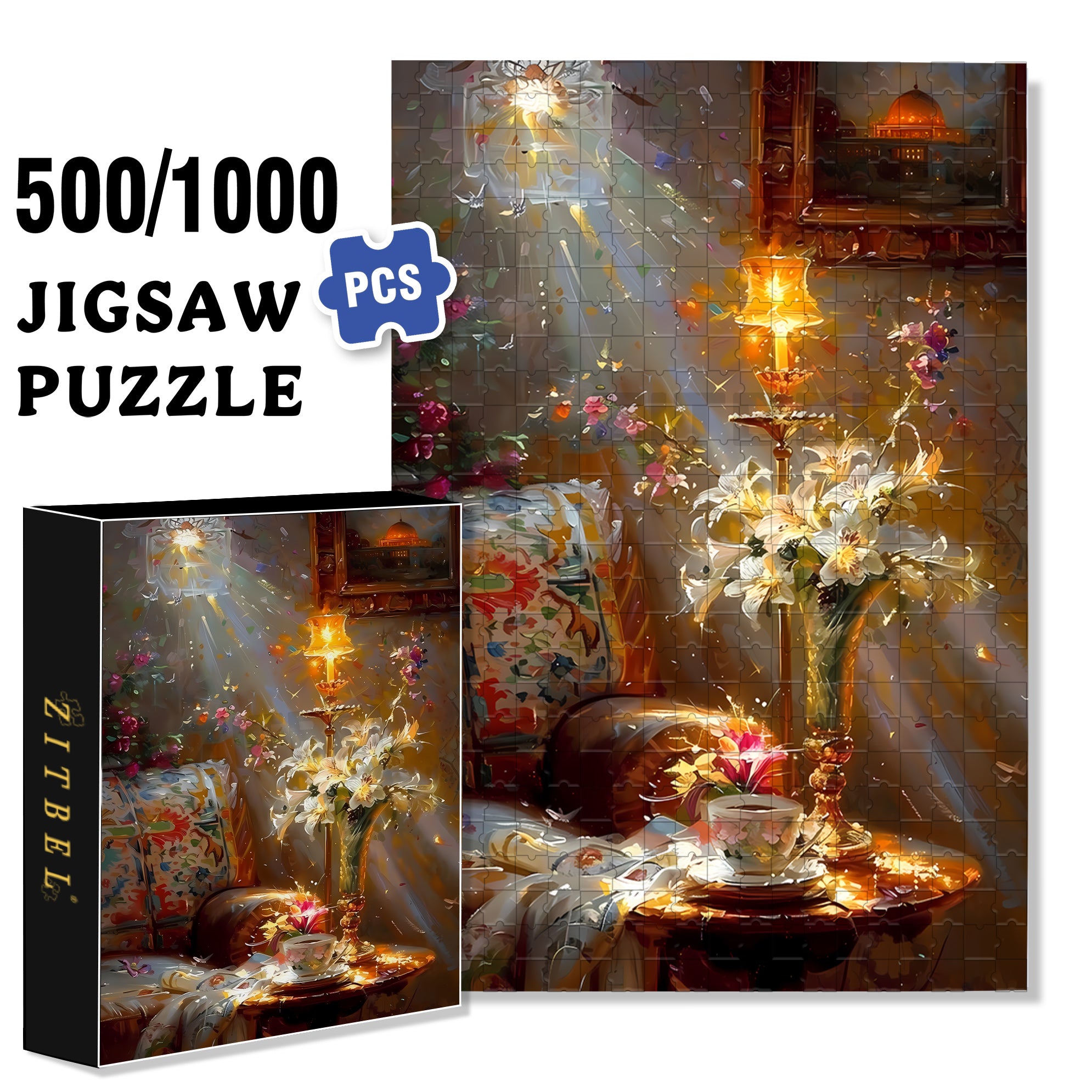 Dawn 500pcs/1000pcs Jigsaw Puzzle, Scratch-Resistant, Interactive Family Game & Brain-Boosting DIY Decor, Perfect for Halloween, Christmas & New Year Gifts, Family Puzzle Game