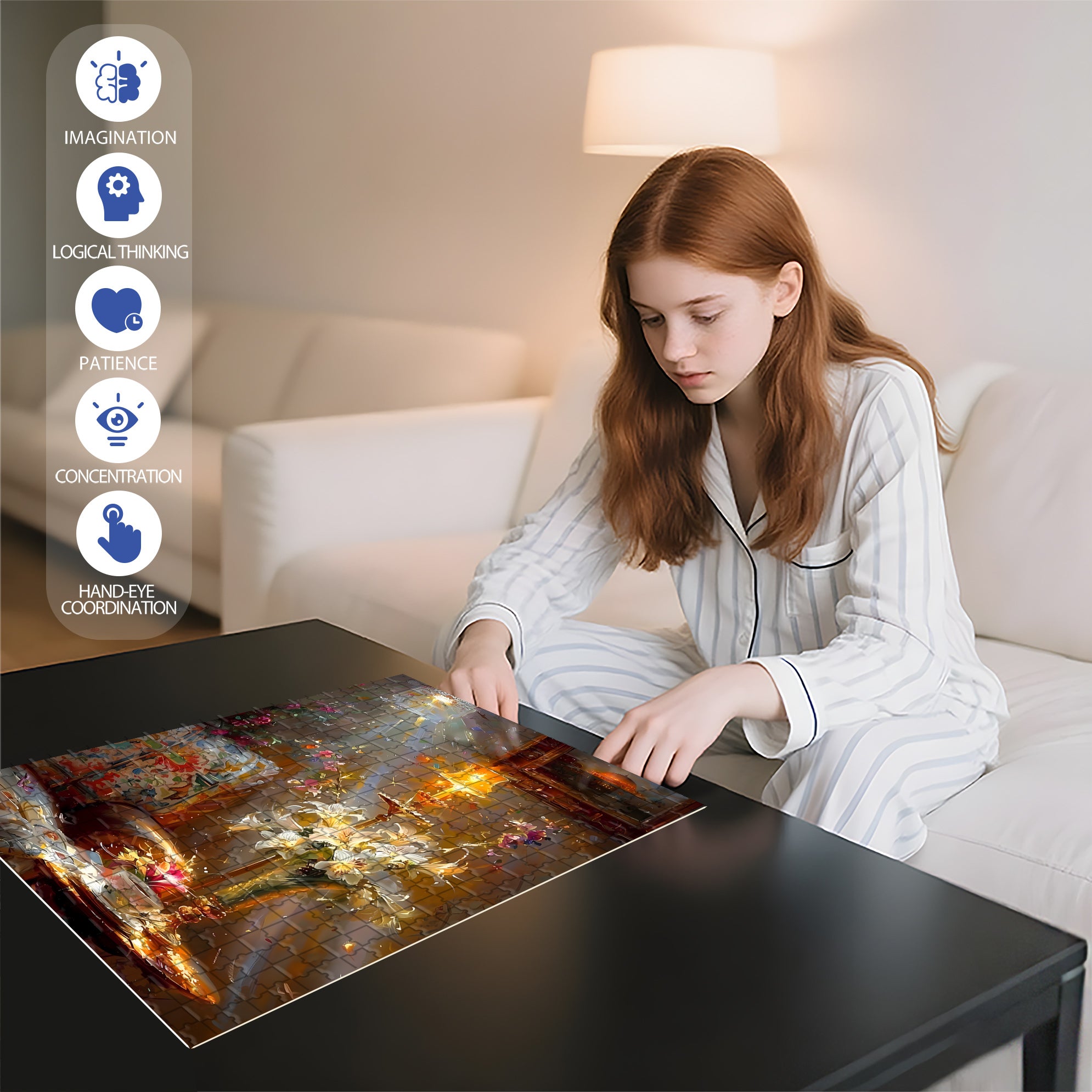 Dawn 500pcs/1000pcs Jigsaw Puzzle, Scratch-Resistant, Interactive Family Game & Brain-Boosting DIY Decor, Perfect for Halloween, Christmas & New Year Gifts, Family Puzzle Game