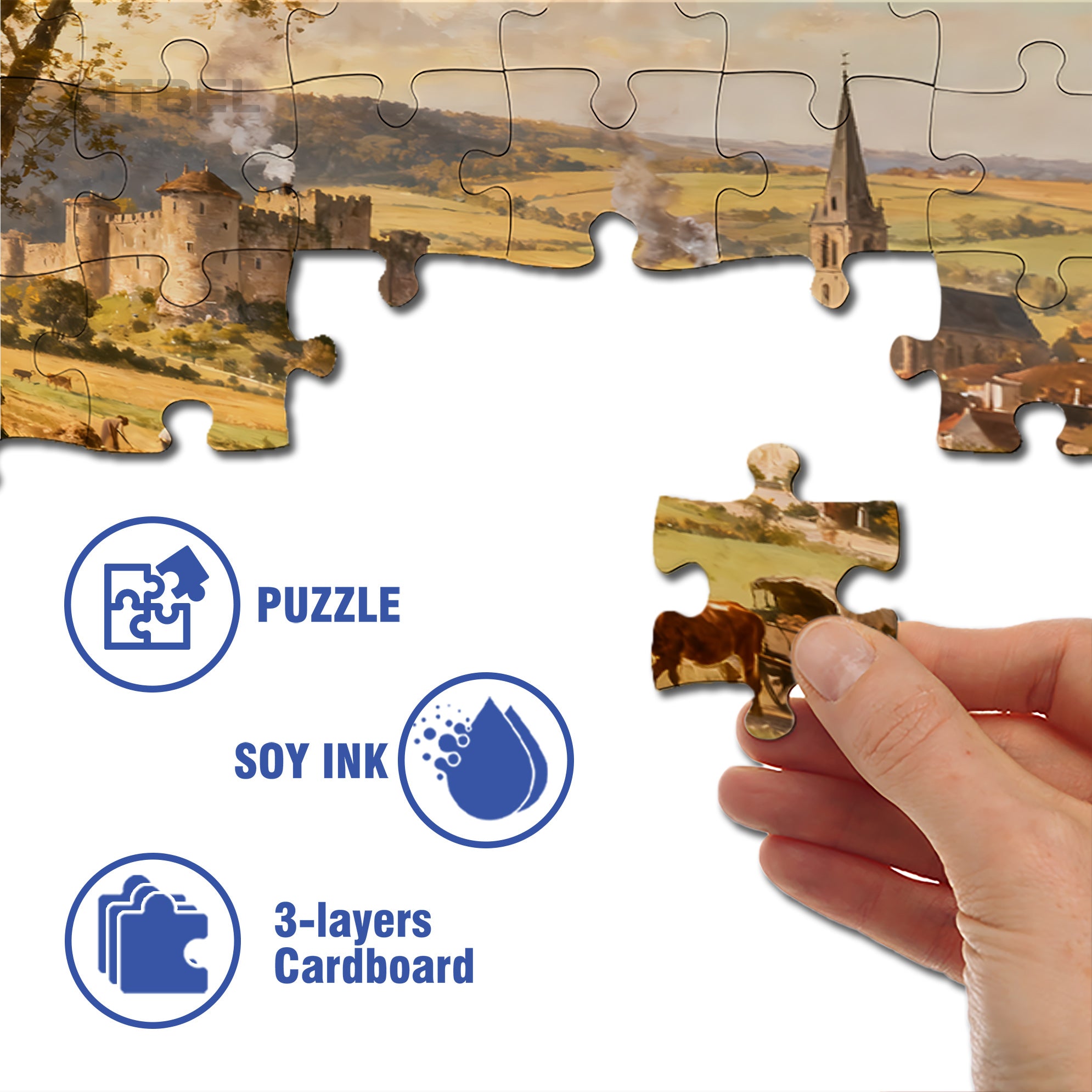 Farming 500pcs/1000pcs Jigsaw Puzzle, Scratch-Resistant, Interactive Family Game & Brain-Boosting DIY Decor, Perfect for Halloween, Christmas & New Year Gifts, Family Puzzle Game