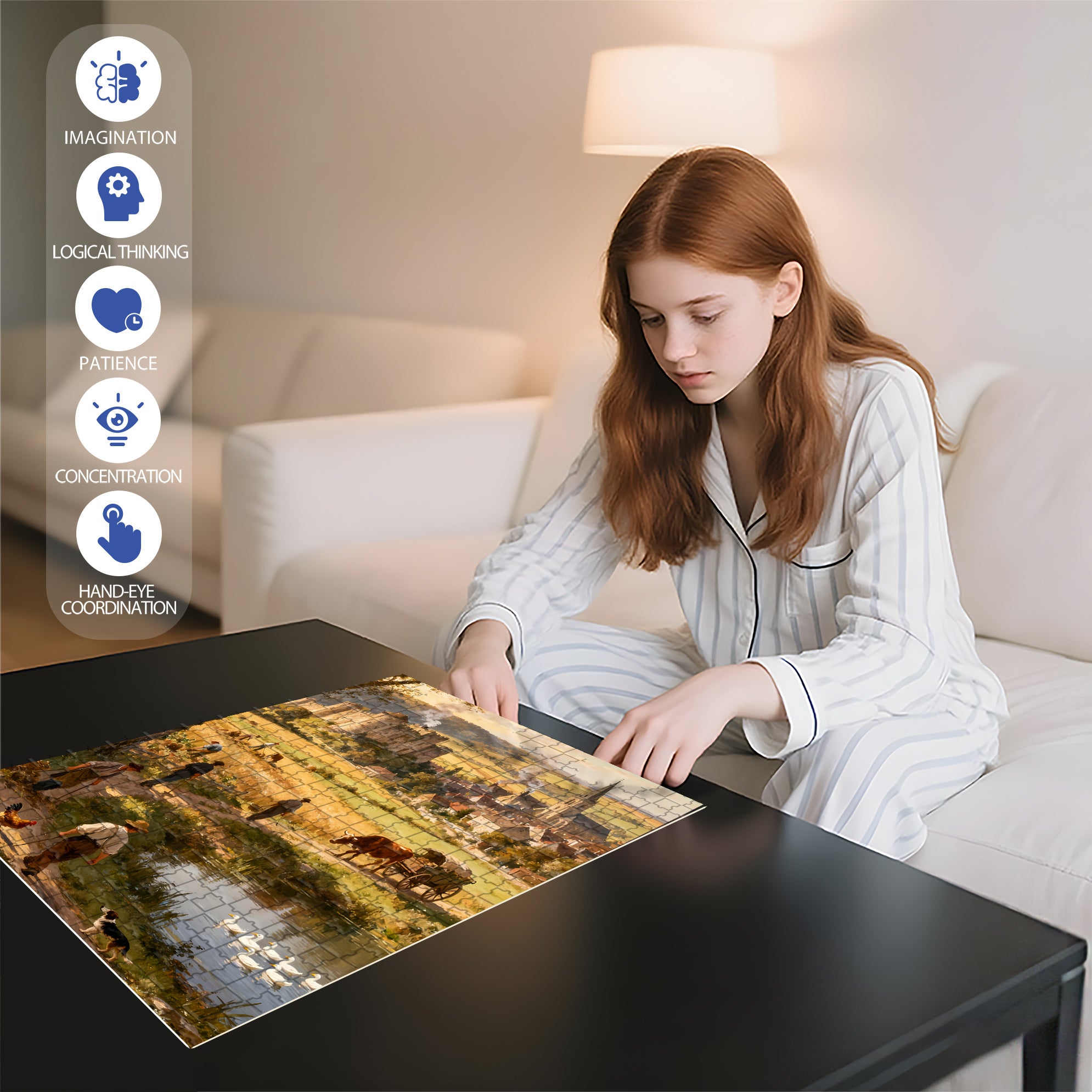 Farming 500pcs/1000pcs Jigsaw Puzzle, Scratch-Resistant, Interactive Family Game & Brain-Boosting DIY Decor, Perfect for Halloween, Christmas & New Year Gifts, Family Puzzle Game