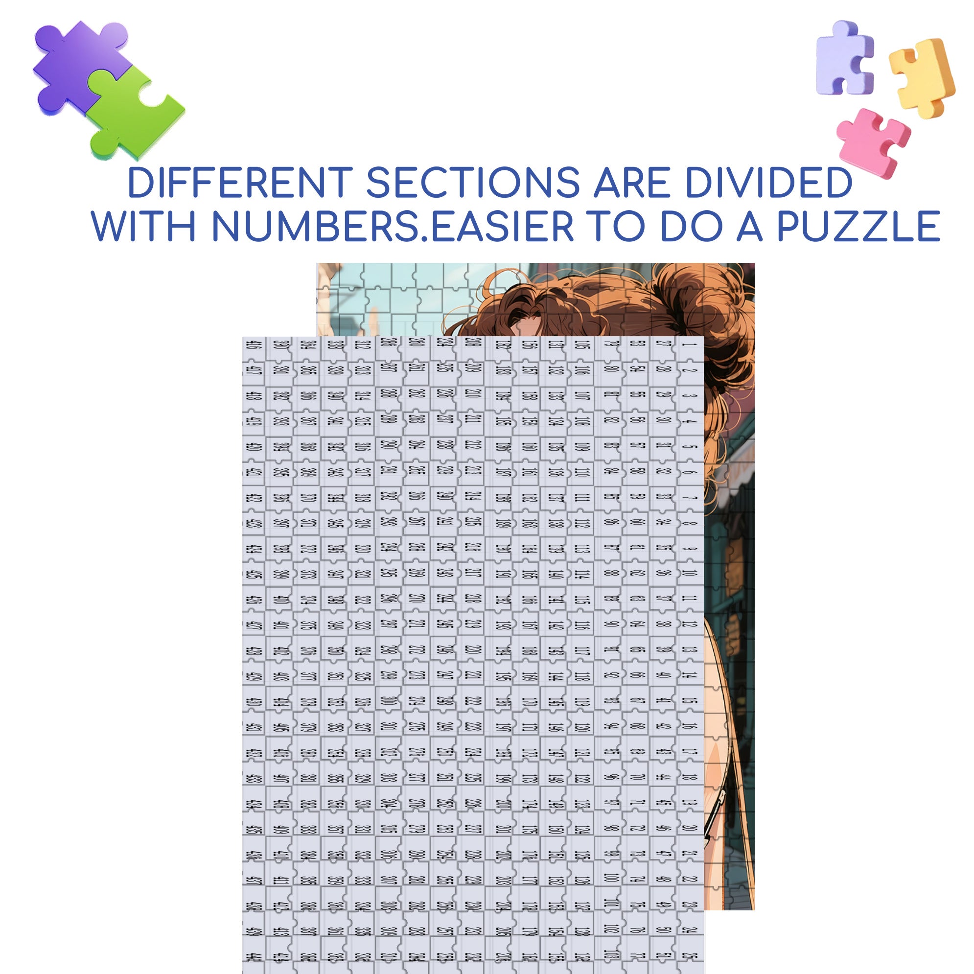 Fashion Girl 500pcs/1000pcs Jigsaw Puzzle, Scratch-Resistant, Interactive Family Game & Brain-Boosting DIY Decor, Perfect for Halloween, Christmas & New Year Gifts, Family Puzzle Game