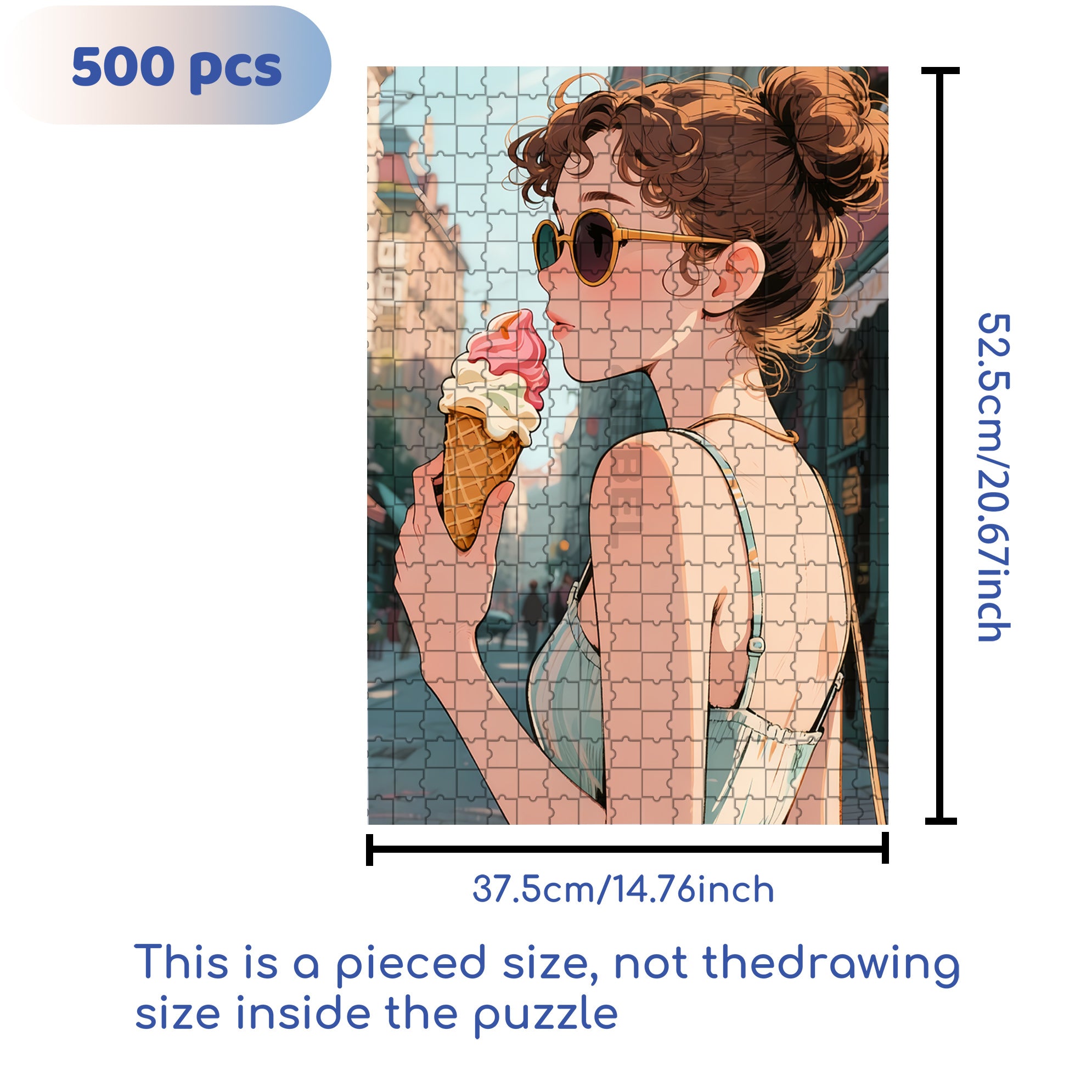 Fashion Girl 500pcs/1000pcs Jigsaw Puzzle, Scratch-Resistant, Interactive Family Game & Brain-Boosting DIY Decor, Perfect for Halloween, Christmas & New Year Gifts, Family Puzzle Game