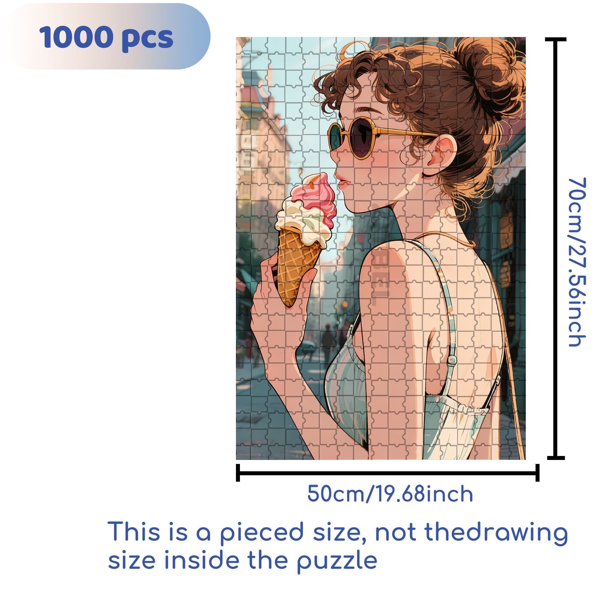 Fashion Girl 500pcs/1000pcs Jigsaw Puzzle, Scratch-Resistant, Interactive Family Game & Brain-Boosting DIY Decor, Perfect for Halloween, Christmas & New Year Gifts, Family Puzzle Game
