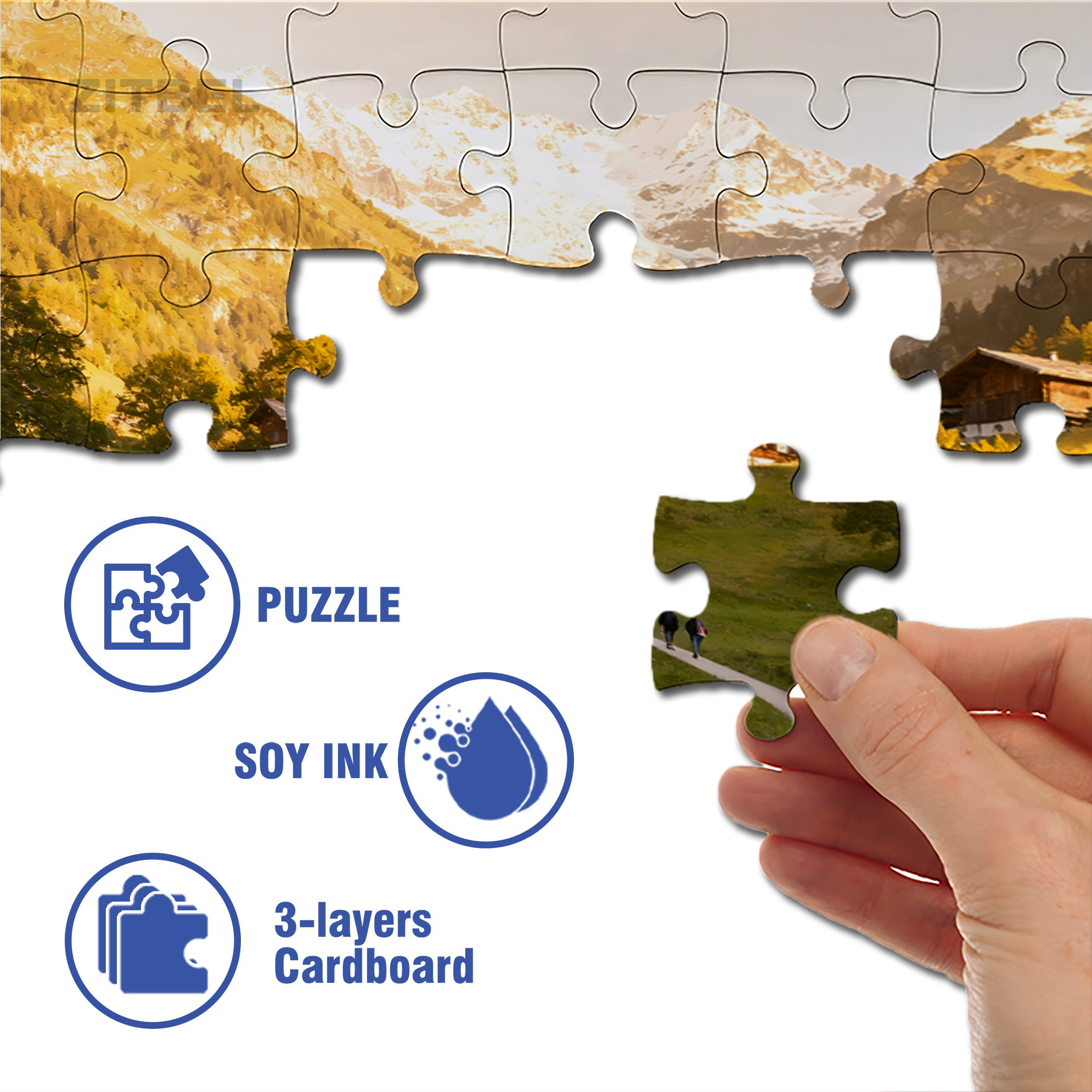Foothills Of The Alps 500pcs/1000pcs Jigsaw Puzzle, Scratch-Resistant, Interactive Family Game & Brain-Boosting DIY Decor, Perfect for Halloween, Christmas & New Year Gifts, Family Puzzle Game