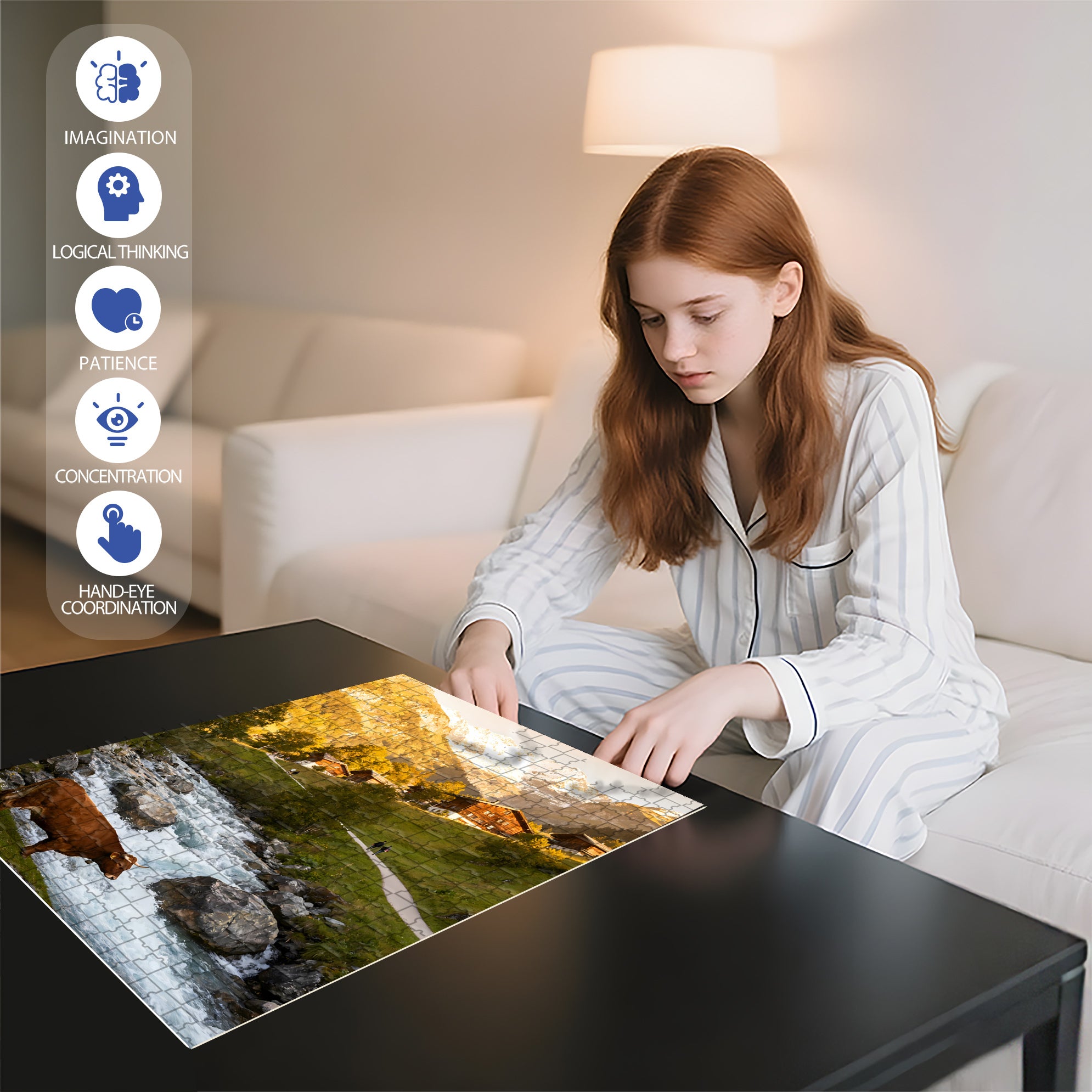 Foothills Of The Alps 500pcs/1000pcs Jigsaw Puzzle, Scratch-Resistant, Interactive Family Game & Brain-Boosting DIY Decor, Perfect for Halloween, Christmas & New Year Gifts, Family Puzzle Game