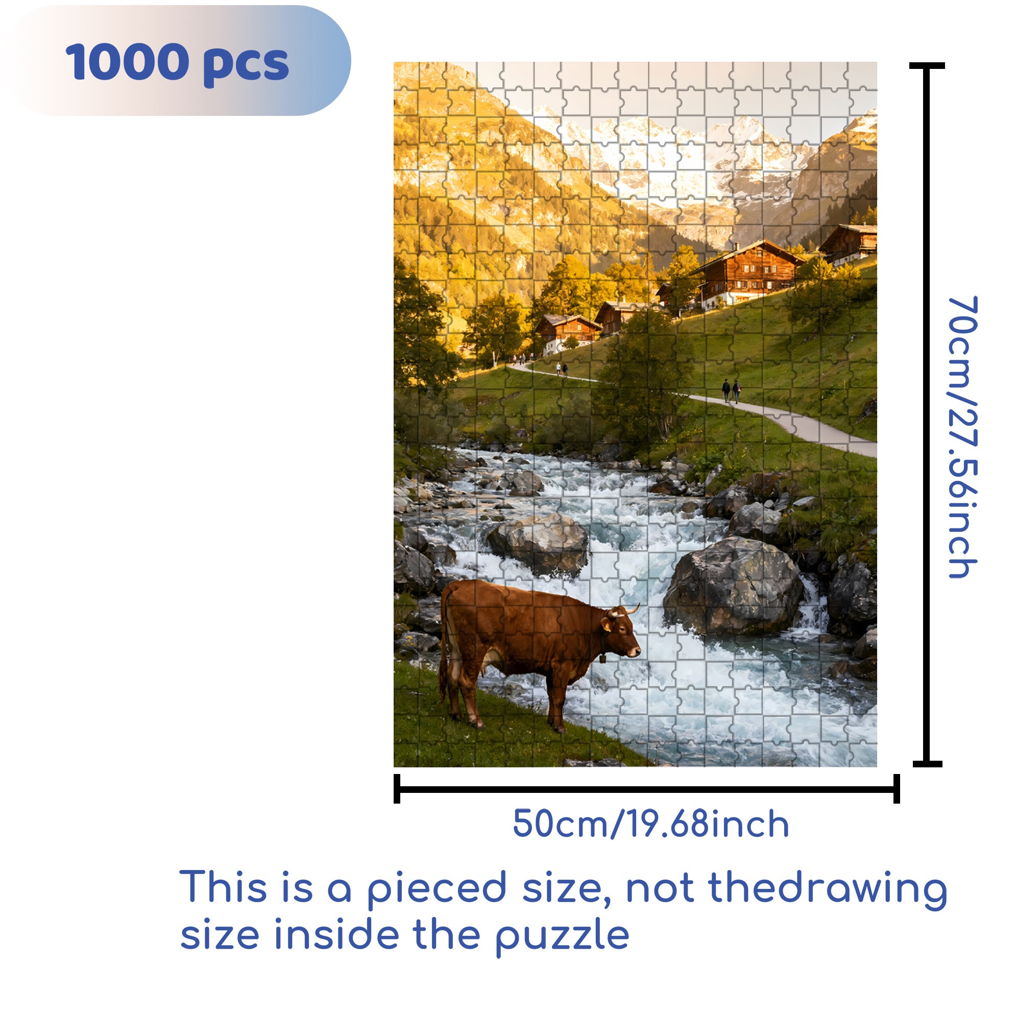 Foothills Of The Alps 500pcs/1000pcs Jigsaw Puzzle, Scratch-Resistant, Interactive Family Game & Brain-Boosting DIY Decor, Perfect for Halloween, Christmas & New Year Gifts, Family Puzzle Game