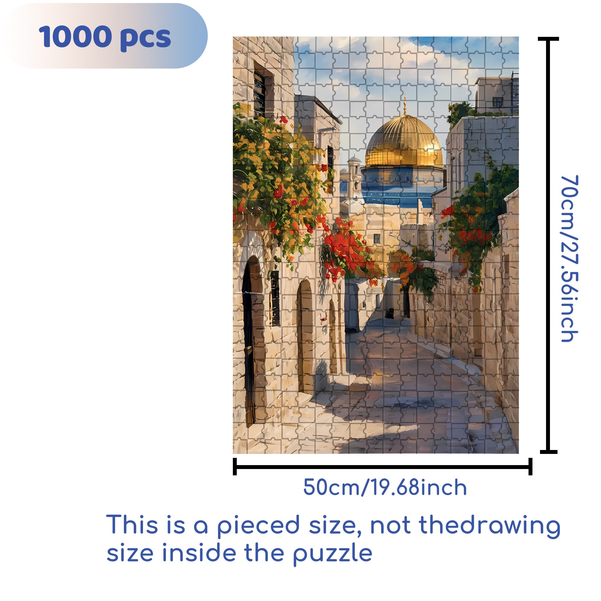 Golden Dome 500pcs/1000pcs Jigsaw Puzzle, Scratch-Resistant, Interactive Family Game & Brain-Boosting DIY Decor, Perfect for Halloween, Christmas & New Year Gifts, Family Puzzle Game