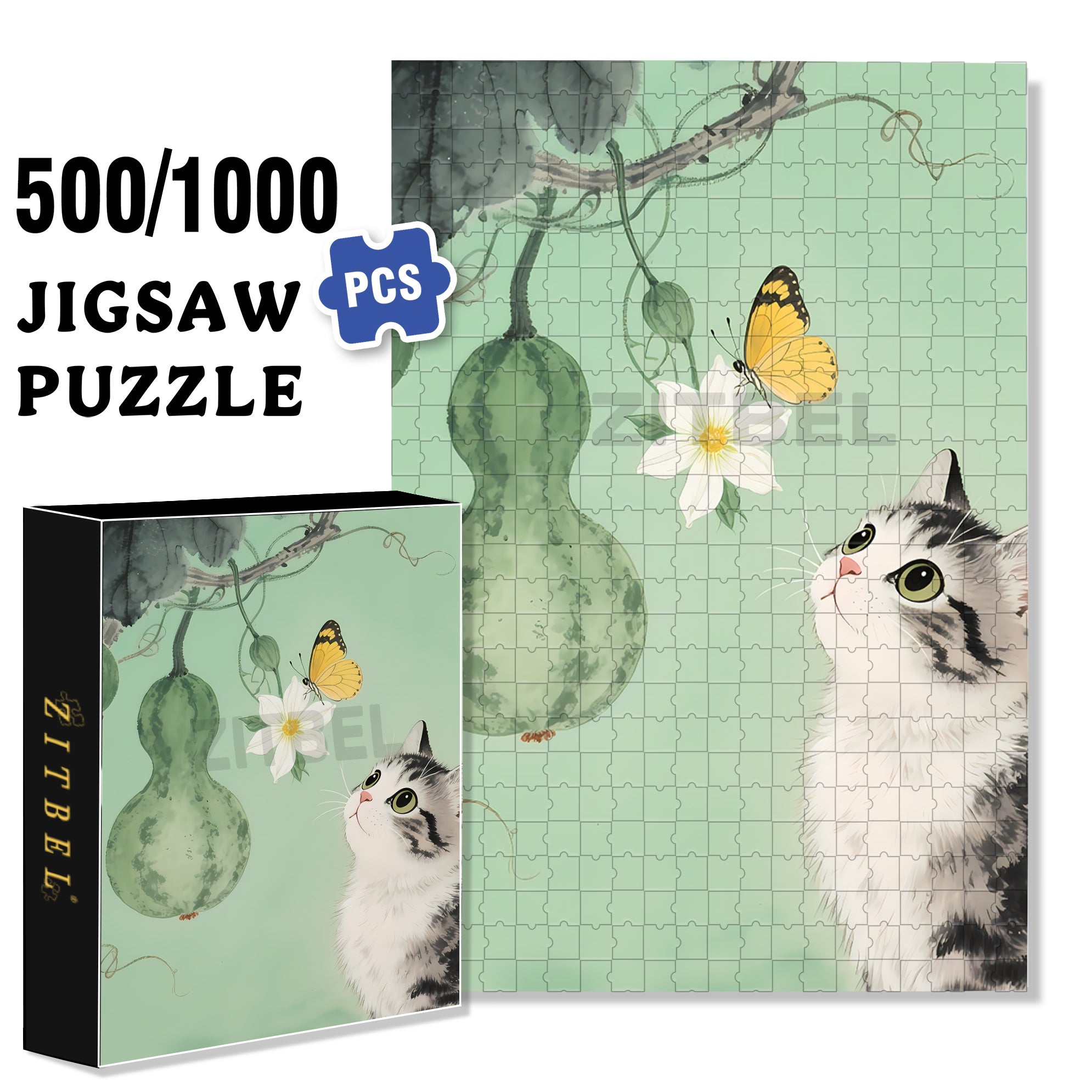 Gourd 500pcs/1000pcs Jigsaw Puzzle, Scratch-Resistant, Interactive Family Game & Brain-Boosting DIY Decor, Perfect for Halloween, Christmas & New Year Gifts, Family Puzzle Game