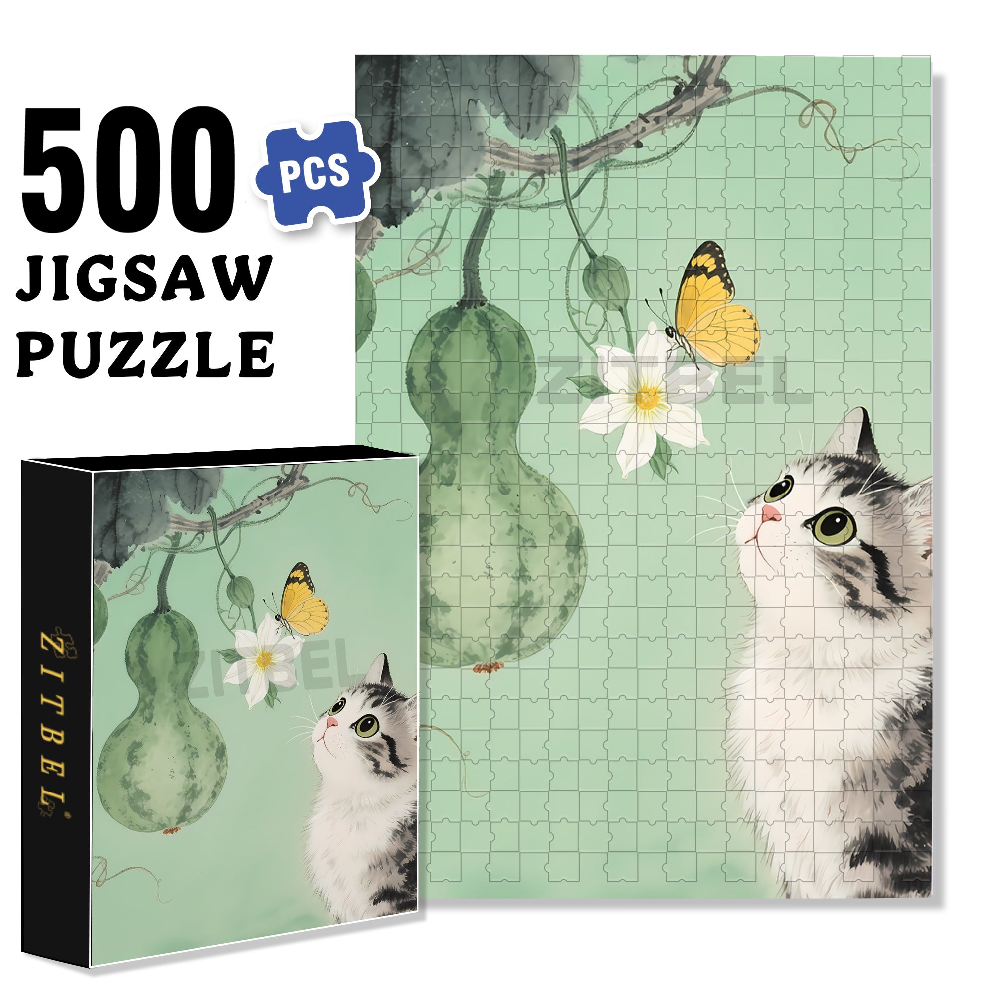 Gourd 500pcs/1000pcs Jigsaw Puzzle, Scratch-Resistant, Interactive Family Game & Brain-Boosting DIY Decor, Perfect for Halloween, Christmas & New Year Gifts, Family Puzzle Game