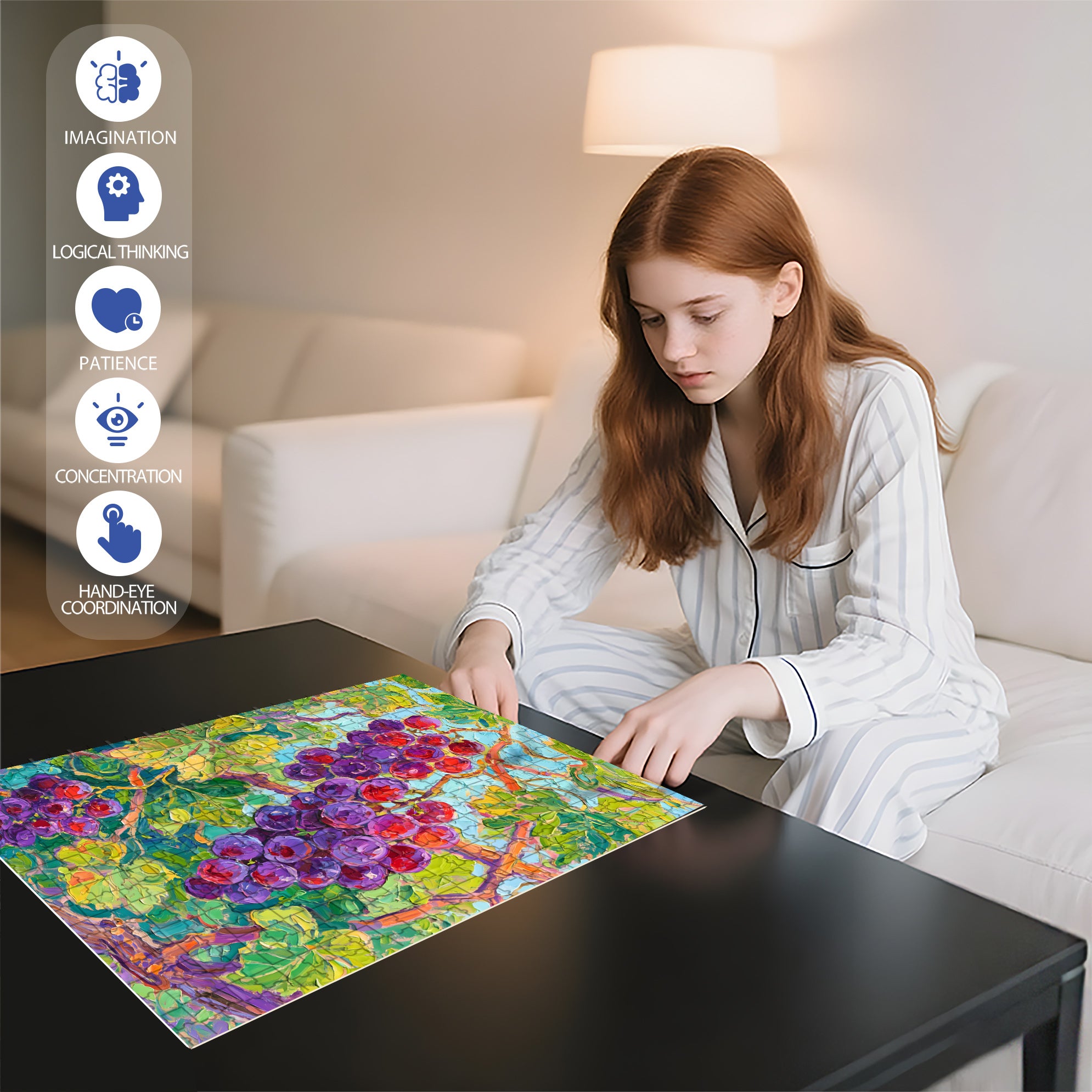 Grapevines 500pcs/1000pcs Jigsaw Puzzle, Scratch-Resistant, Interactive Family Game & Brain-Boosting DIY Decor, Perfect for Halloween, Christmas & New Year Gifts, Family Puzzle Game