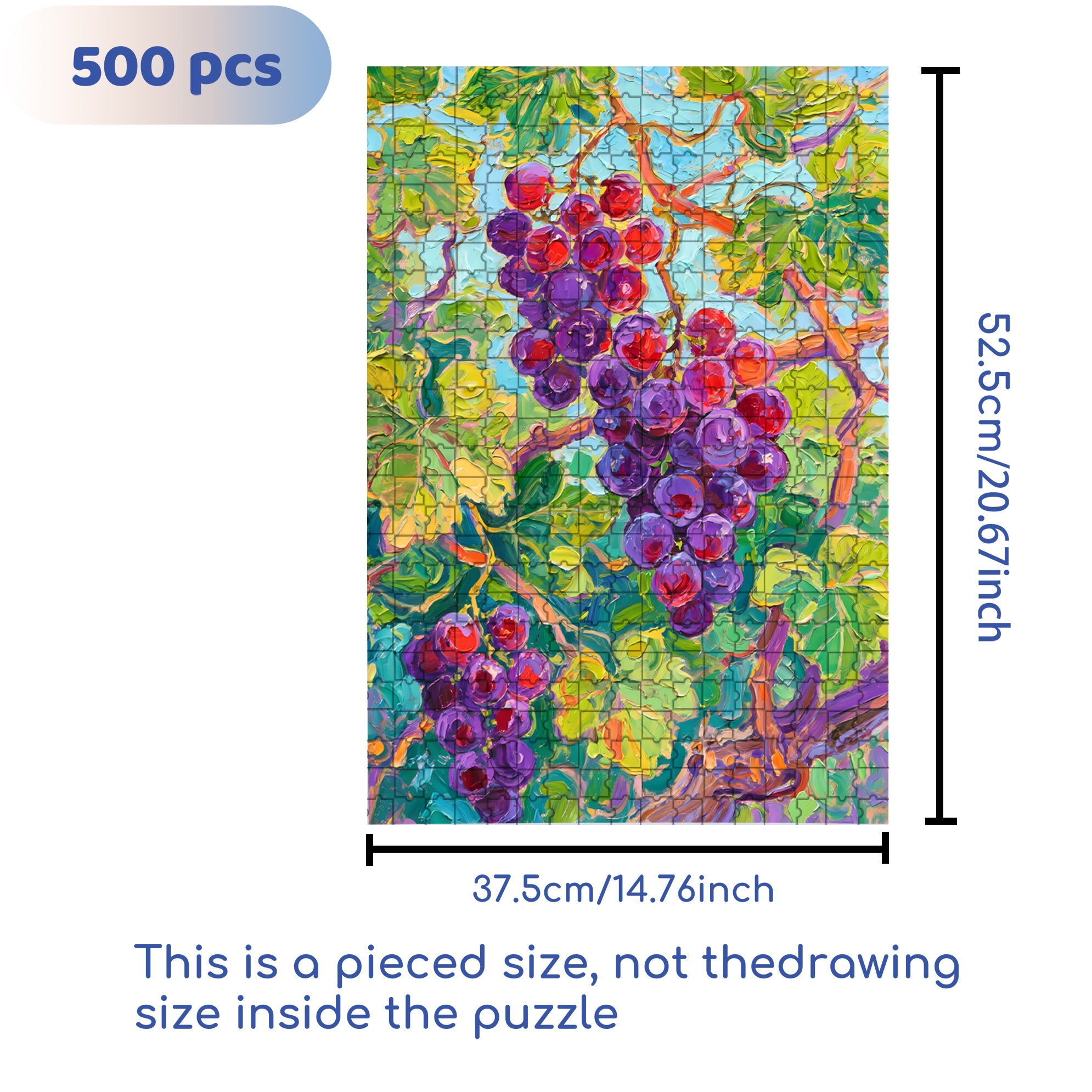 Grapevines 500pcs/1000pcs Jigsaw Puzzle, Scratch-Resistant, Interactive Family Game & Brain-Boosting DIY Decor, Perfect for Halloween, Christmas & New Year Gifts, Family Puzzle Game